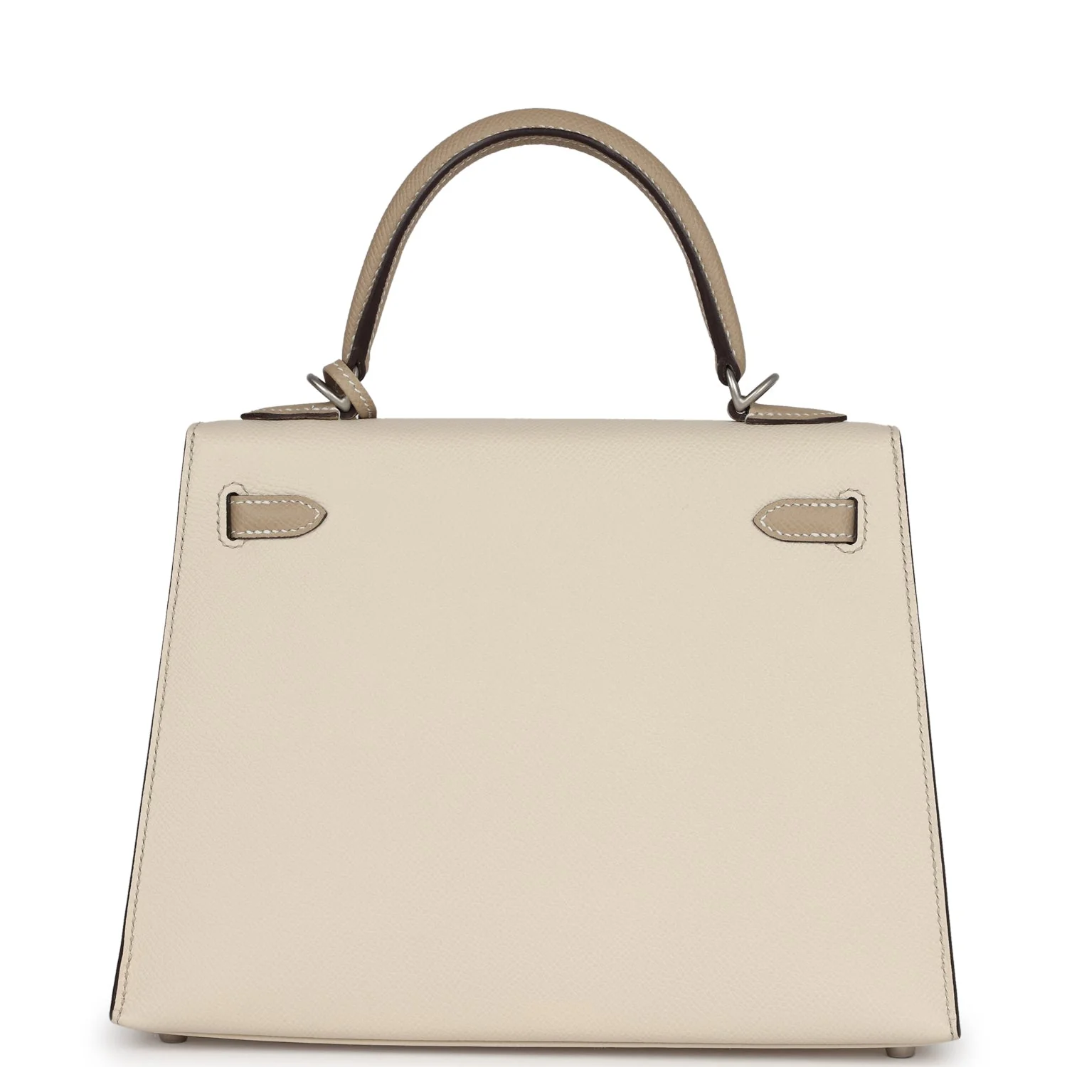Replicate Hermes Special Order (HSS) Kelly Sellier 25 Craie and Trench Epsom Brushed Palladium Hardware(1:1 replica)