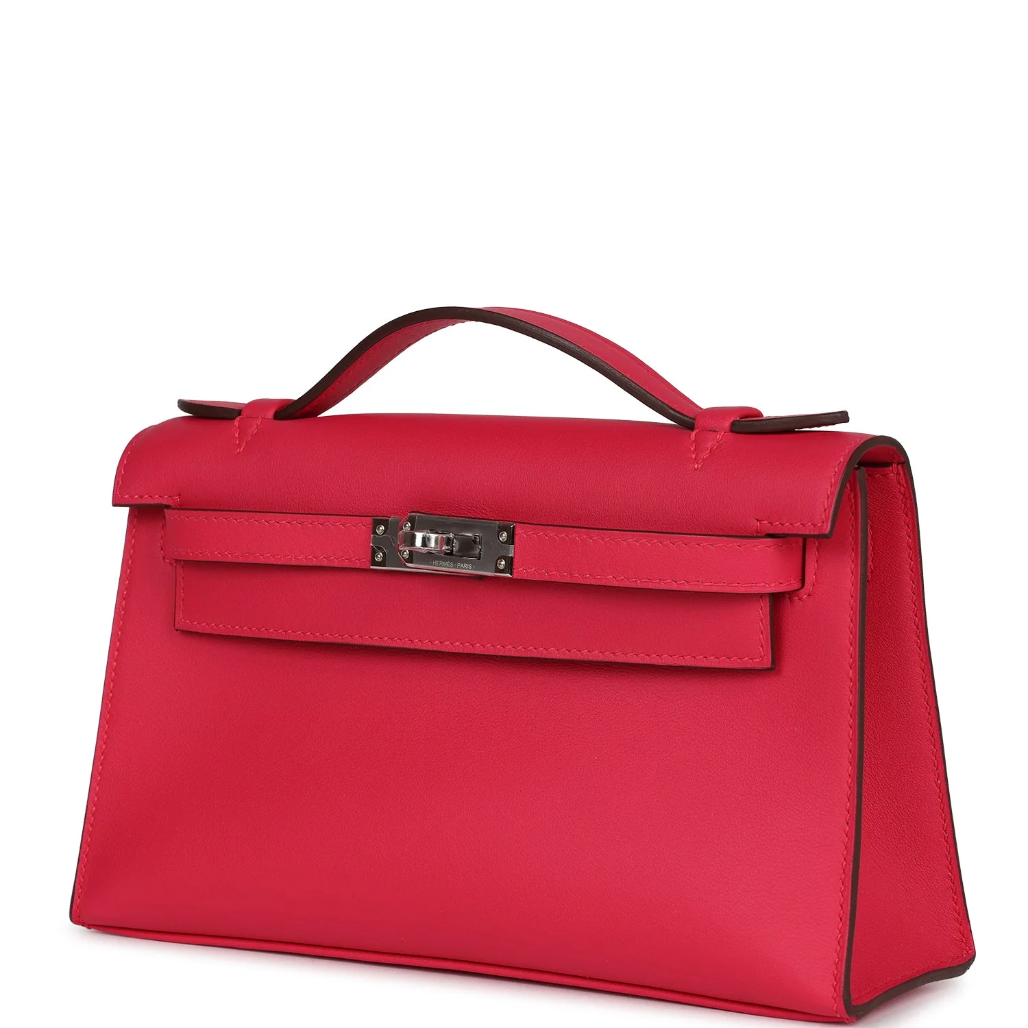Replicate Hermes Kelly Pochette Rose Mexico Swift Palladium Hardware(1:1 replica)