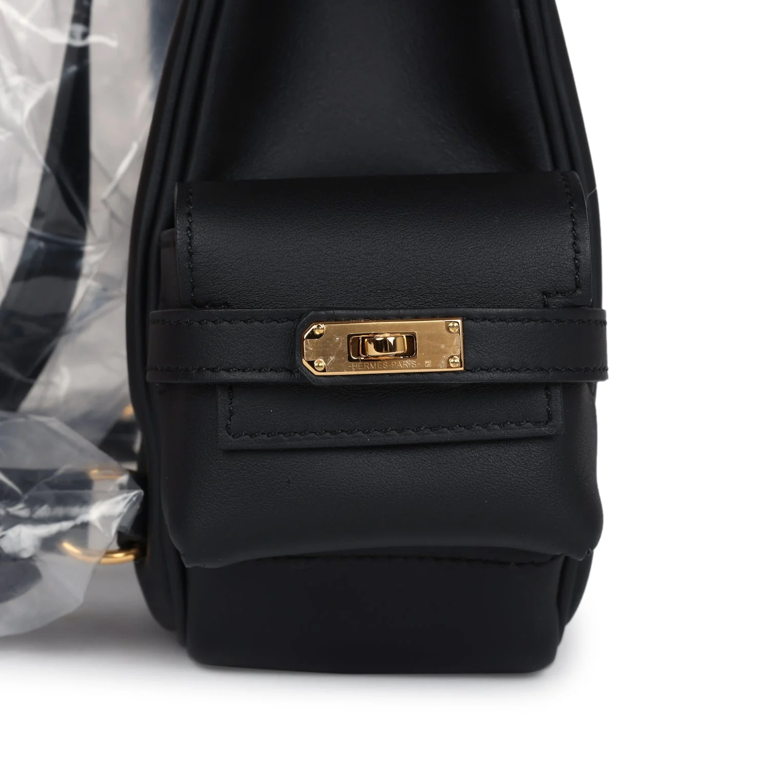 Replicate Hermes Mini Kelly Jump Backpack Black Swift Gold Hardware(1:1 replica)