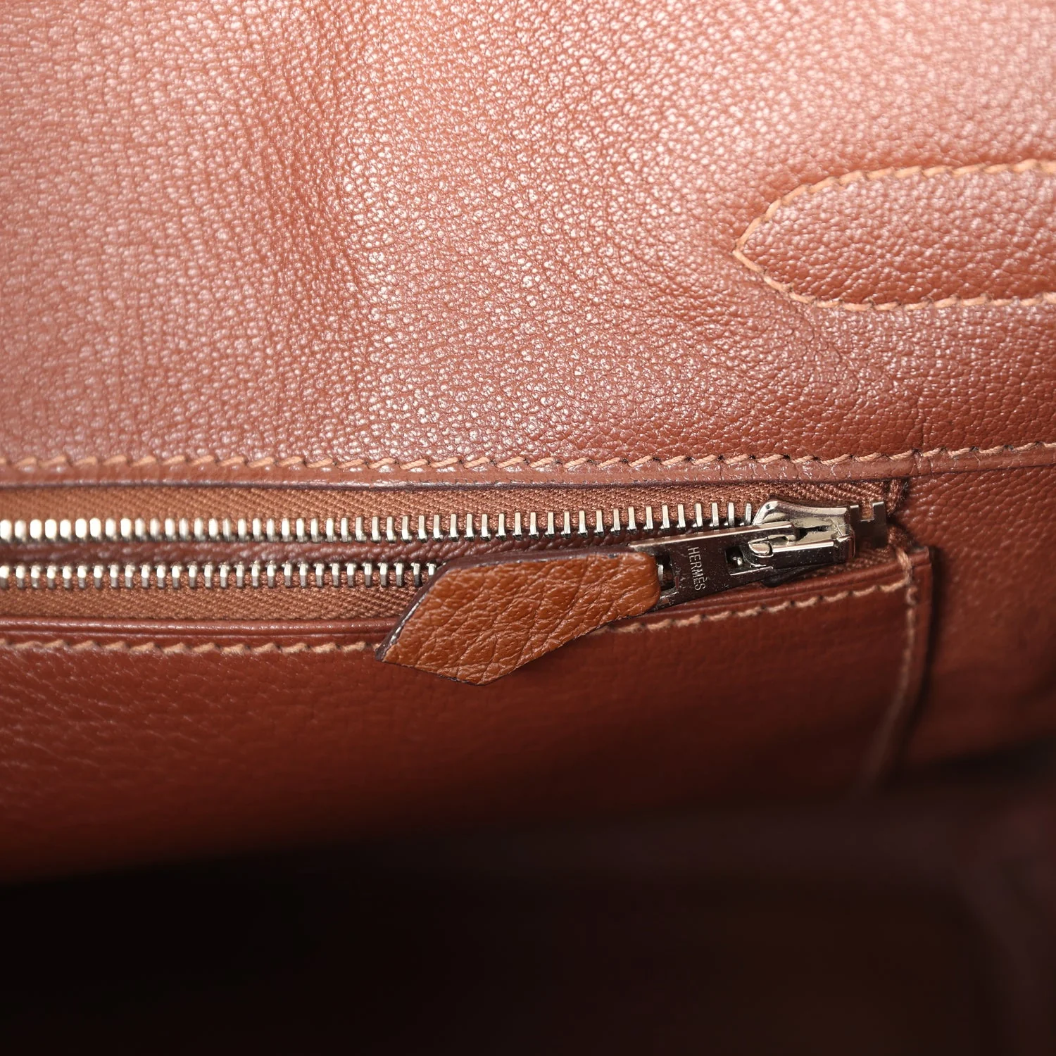 Replicate Hermes Birkin 30 Marron D'Inde Buffalo and Mosaique Canvas Palladium Hardware(1:1 replica)
