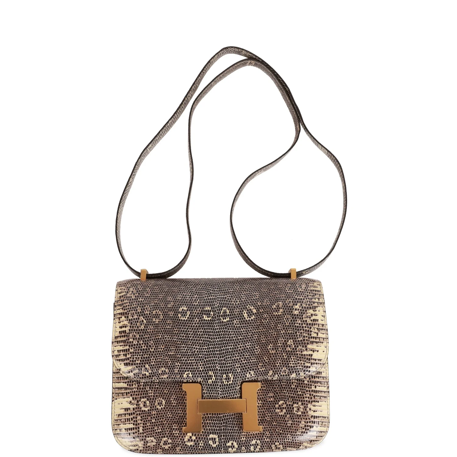 Replicate Hermes Mini Constance 18 Ombre Lizard Varanus Salvator Gold Hardware(1:1 replica)
