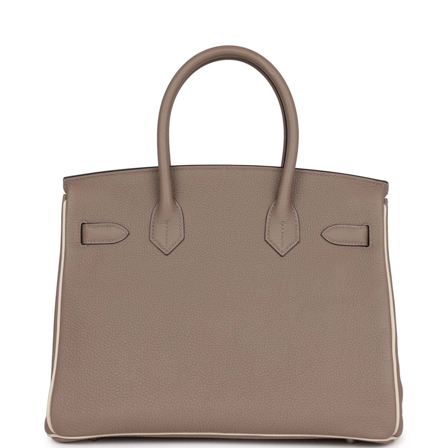 Replicate Hermes Special Order (HSS) Birkin 30 Gris Tourterelle and Craie Togo Palladium Hardware(1:1 replica)