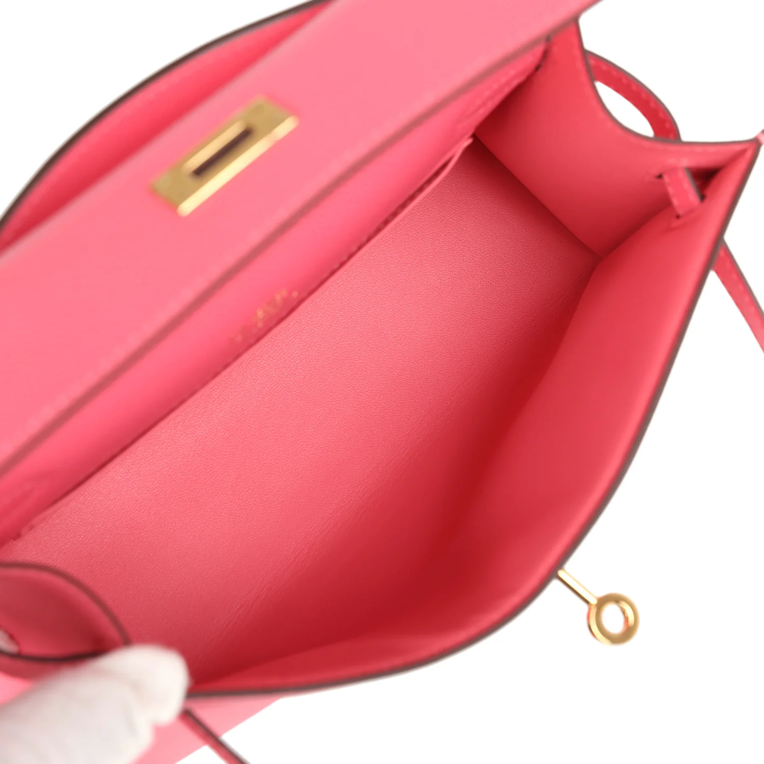 Replicate Hermes Special Order (HSS) Kelly Pochette Rose Azalee Epsom Gold Hardware(1:1 replica)