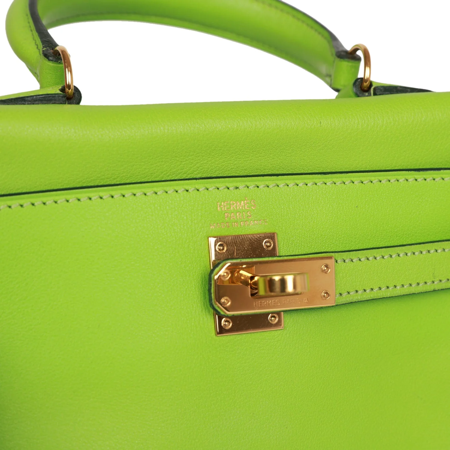 Replicate Vintage Hermes Kelly Retourne 20 Vert Cru Gulliver Gold Hardware(1:1 replica)
