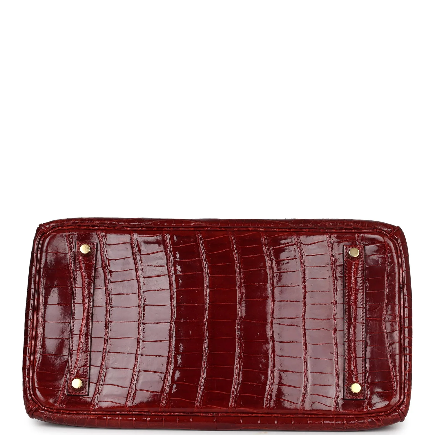 Replicate Hermes Birkin 35 Rouge H Shiny Crocodile Porosus Gold Hardware(1:1 replica)