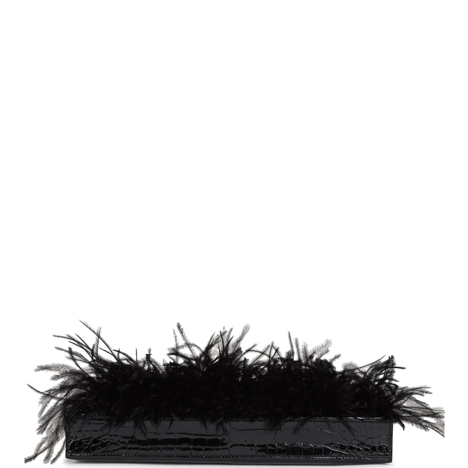 Replicate Hermes Kelly Elan Foile Black Shiny Porosus Crocodile and Ostrich Feather Gold Hardware(1:1 replica)