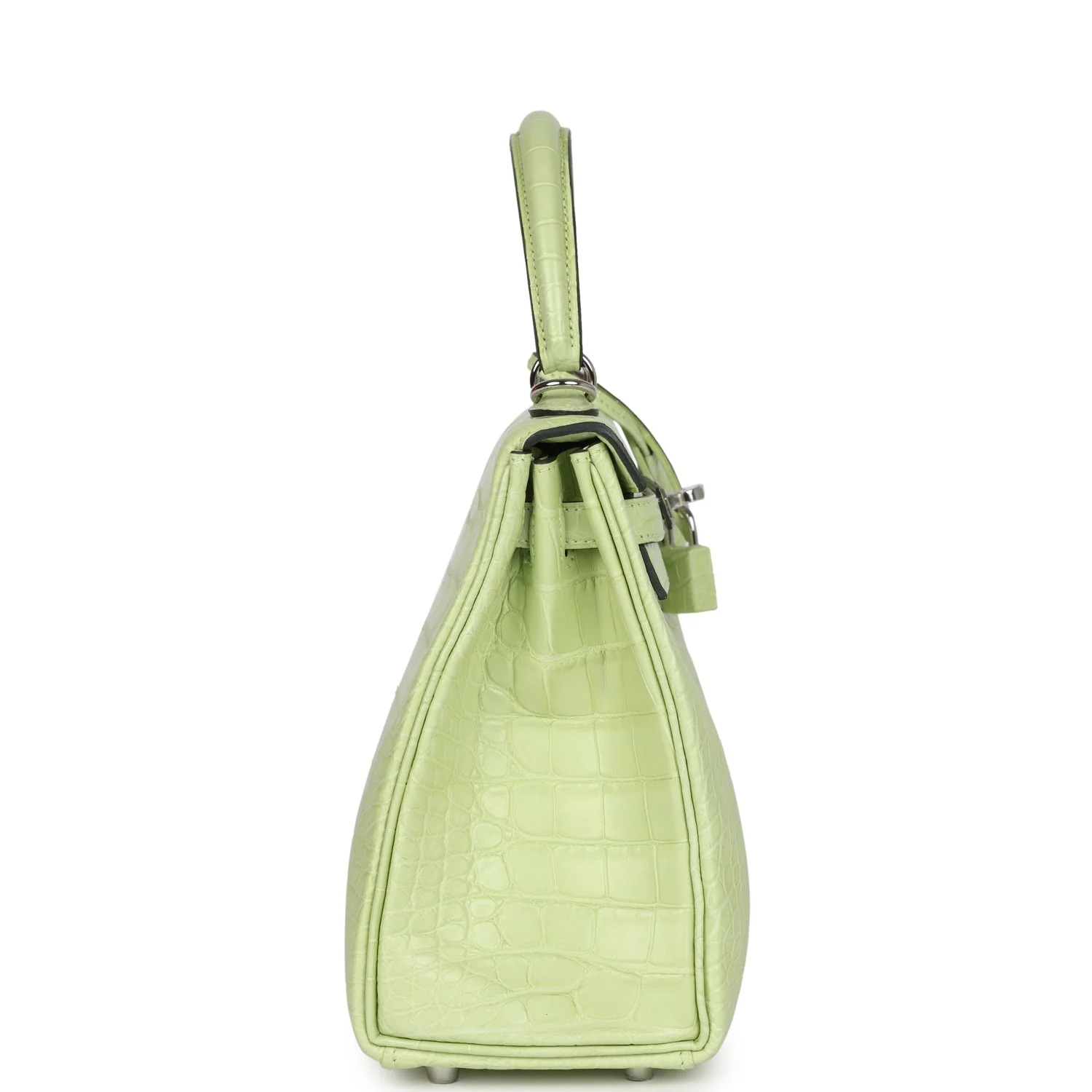 Replicate Hermes Kelly Retourne 25 Jaune Bourgeon Matte Alligator Palladium Hardware(1:1 replica)