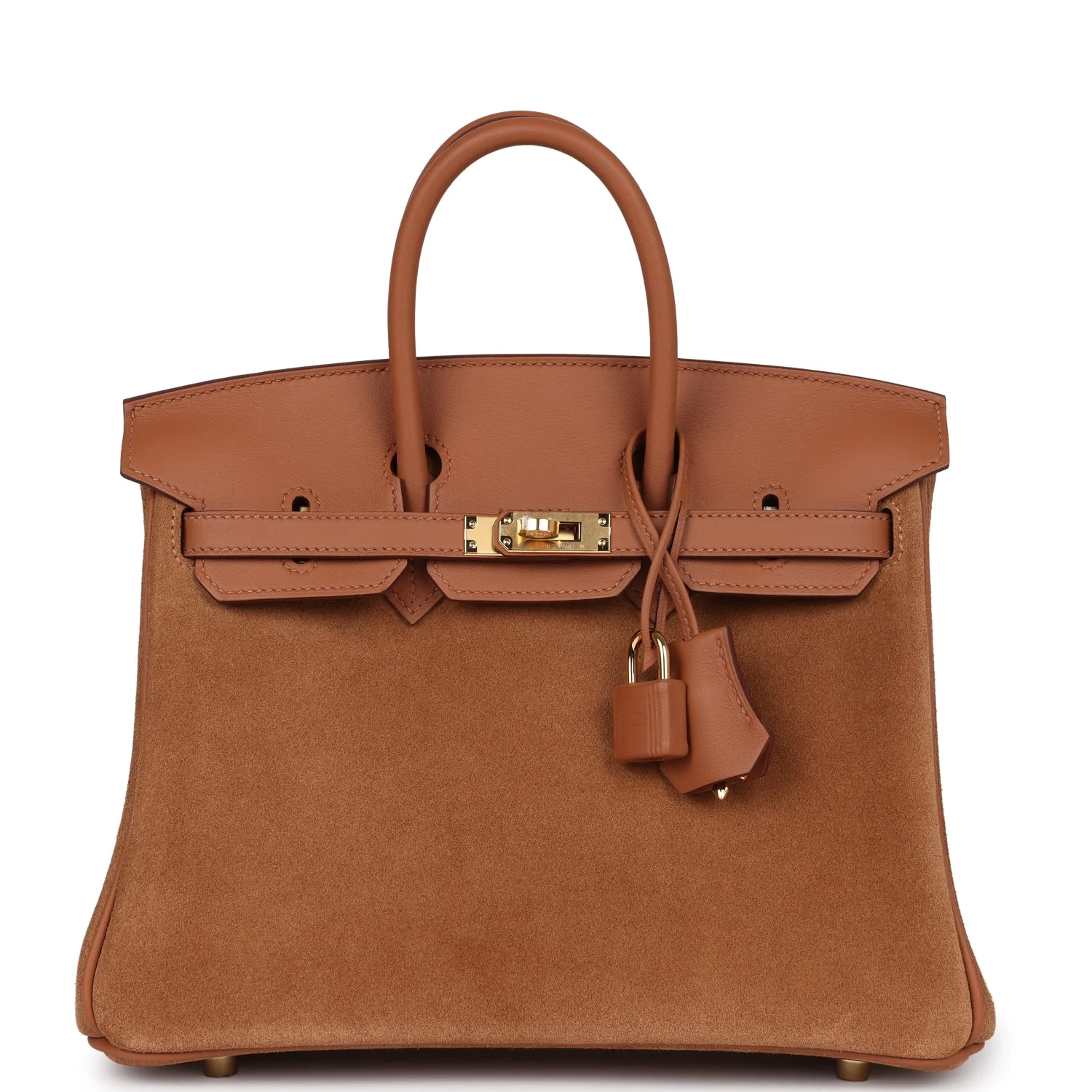 Replicate Hermes Birkin 25 Chamois Grizzly and Gold Swift Gold Hardware(1:1 replica)