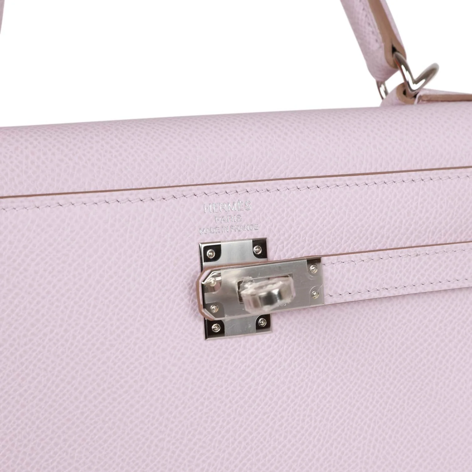 Replicate Hermes Kelly Sellier 25 Mauve Pale Epsom Palladium Hardware(1:1 replica)