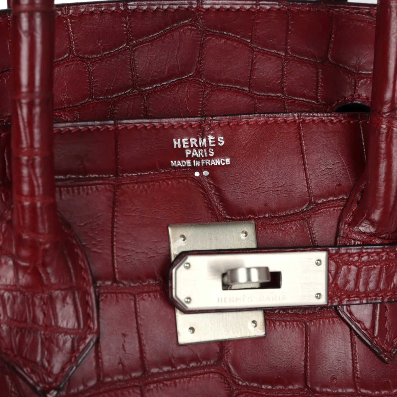 Replicate Vintage Hermes Travel Birkin 35 Rouge H Niloticus Crocodile Brushed Palladium Hardware(1:1 replica)