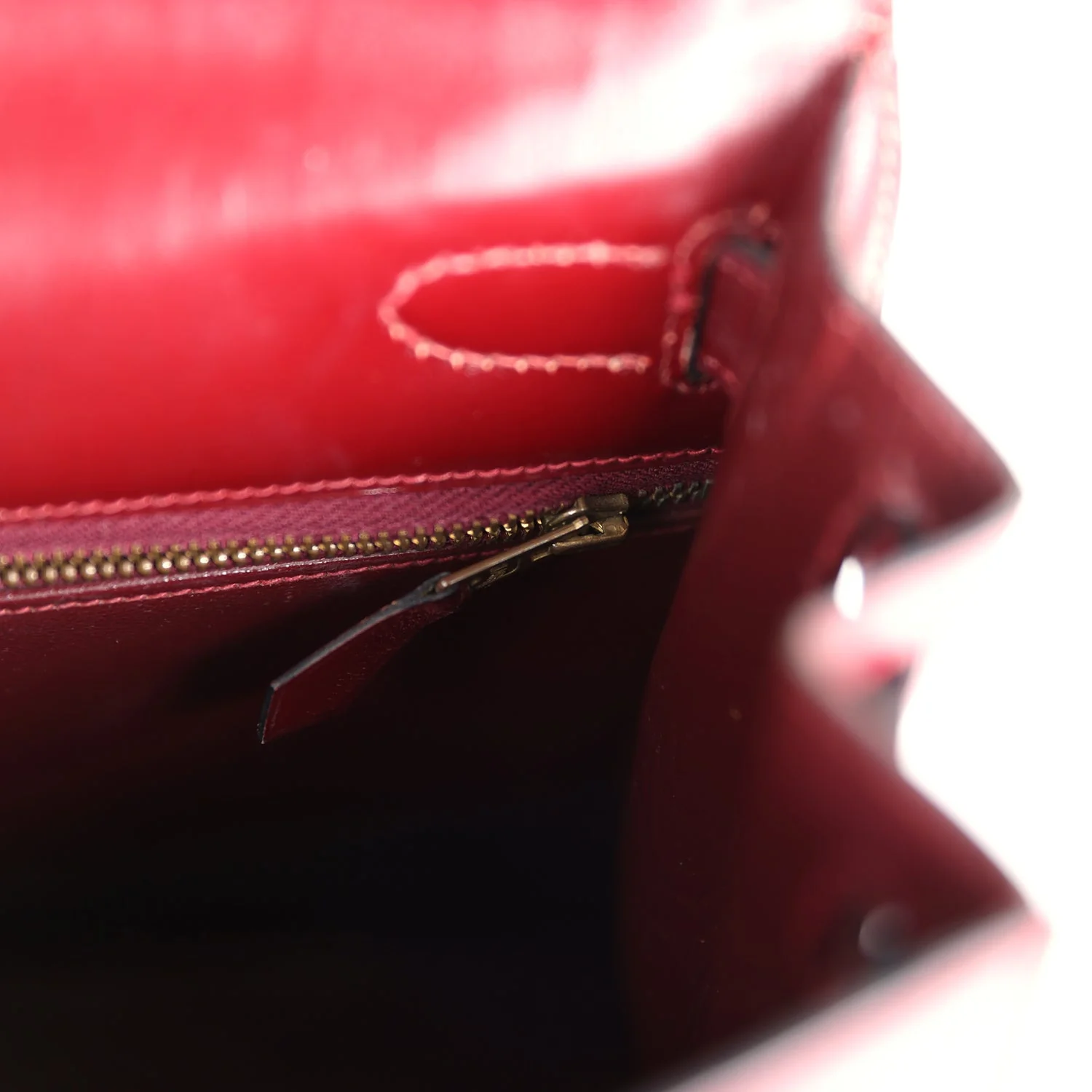 Replicate Vintage Hermes Kelly Sellier 28 Rouge H Box Gold Hardware(1:1 replica)