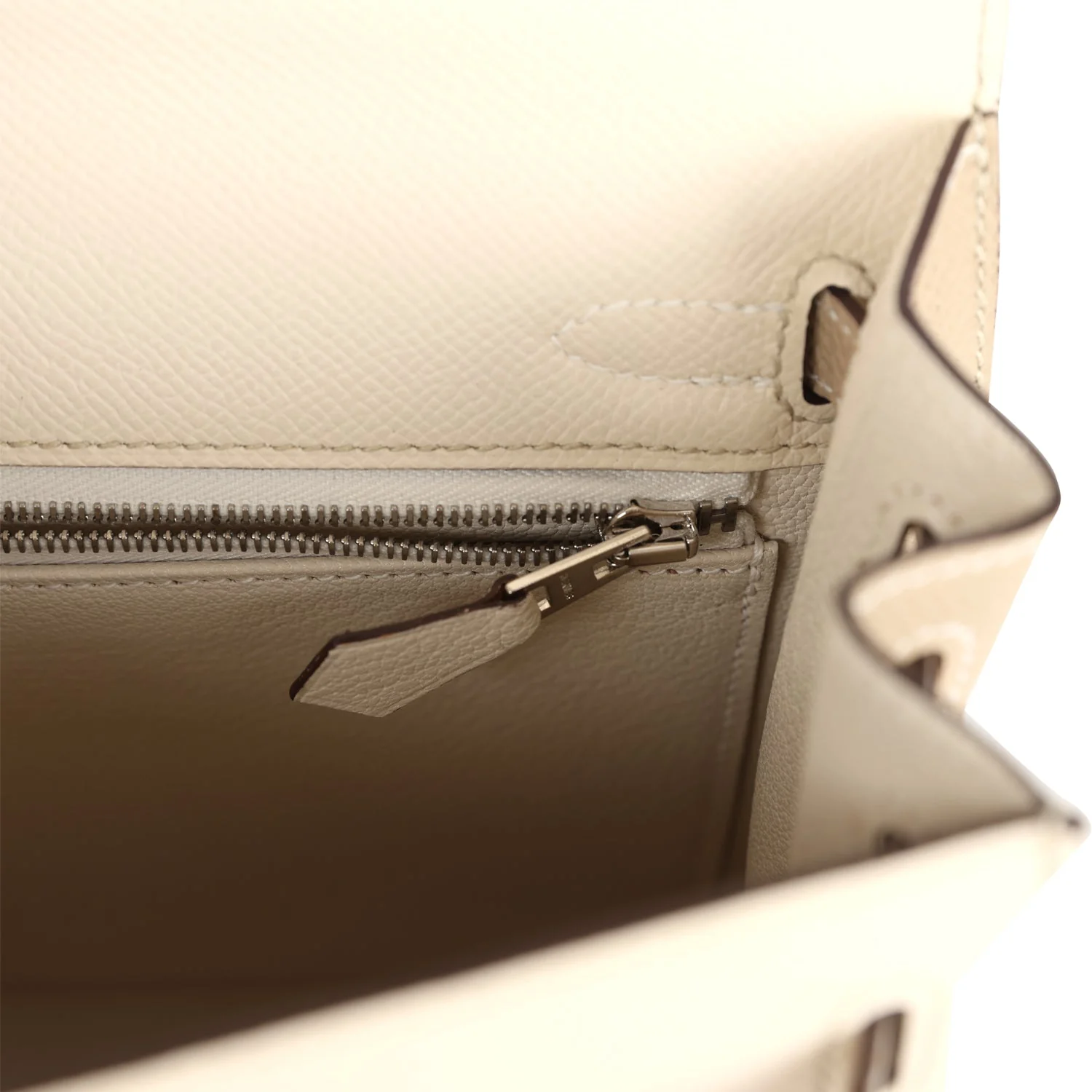 Replicate Hermes Special Order (HSS) Kelly Sellier 25 Craie and Trench Epsom Brushed Palladium Hardware(1:1 replica)
