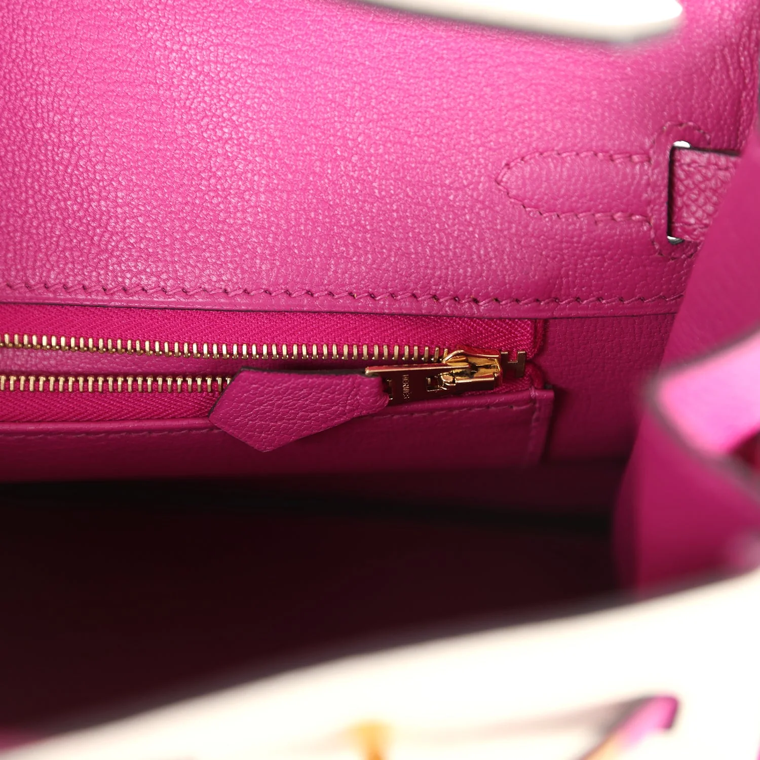 Replicate Hermes Special Order (HSS) Birkin Sellier 25 Craie and Rose Pourpre Epsom Brushed Gold Hardware(1:1 replica)