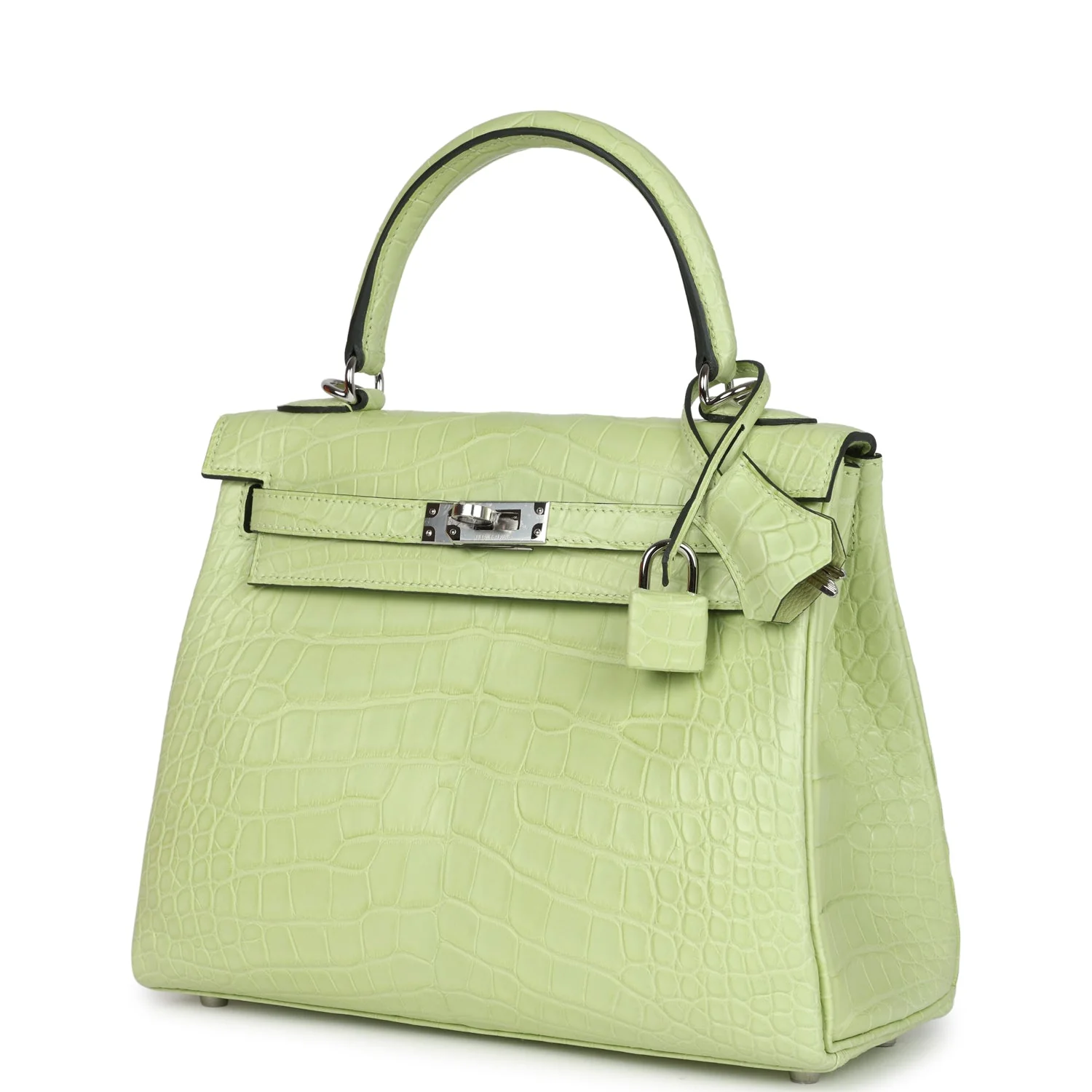 Replicate Hermes Kelly Retourne 25 Jaune Bourgeon Matte Alligator Palladium Hardware(1:1 replica)