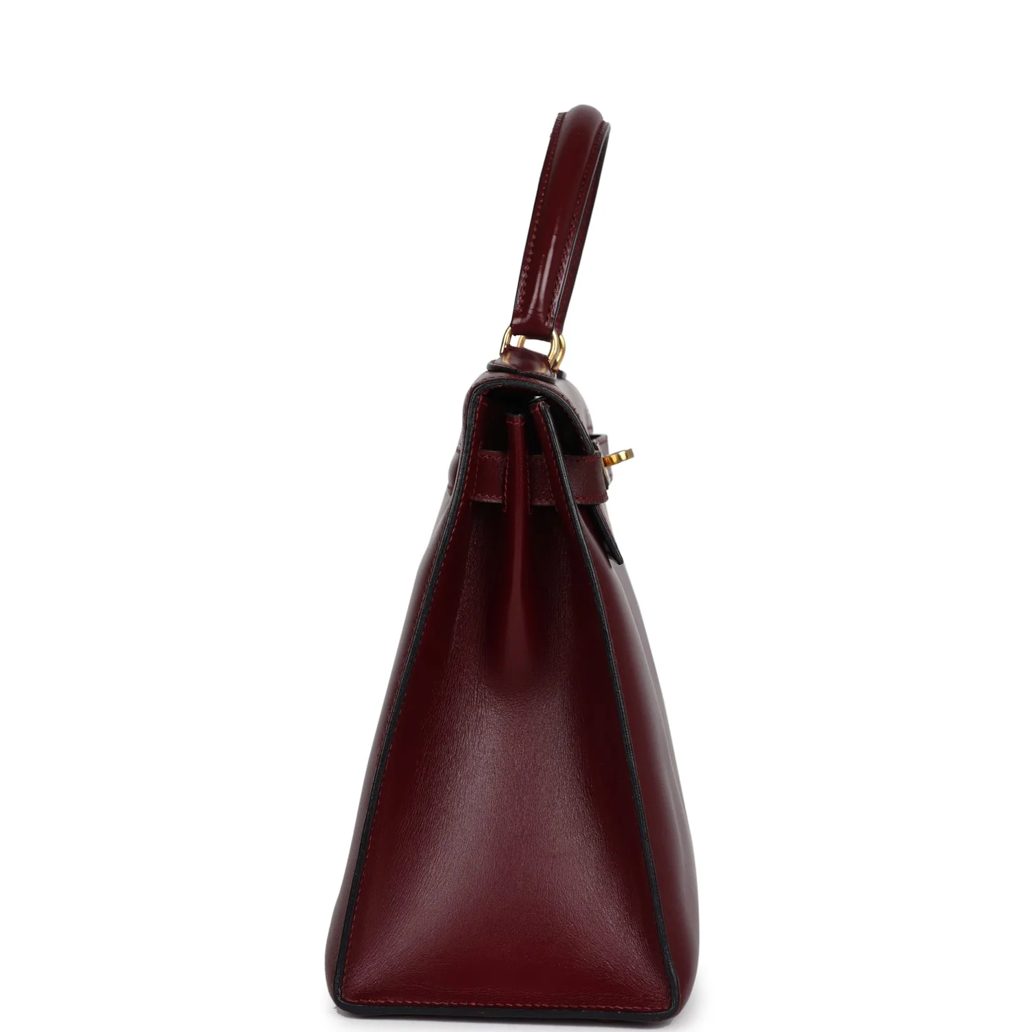 Replicate Vintage Hermes Kelly Sellier 28 Rouge H Box Gold Hardware(1:1 replica)