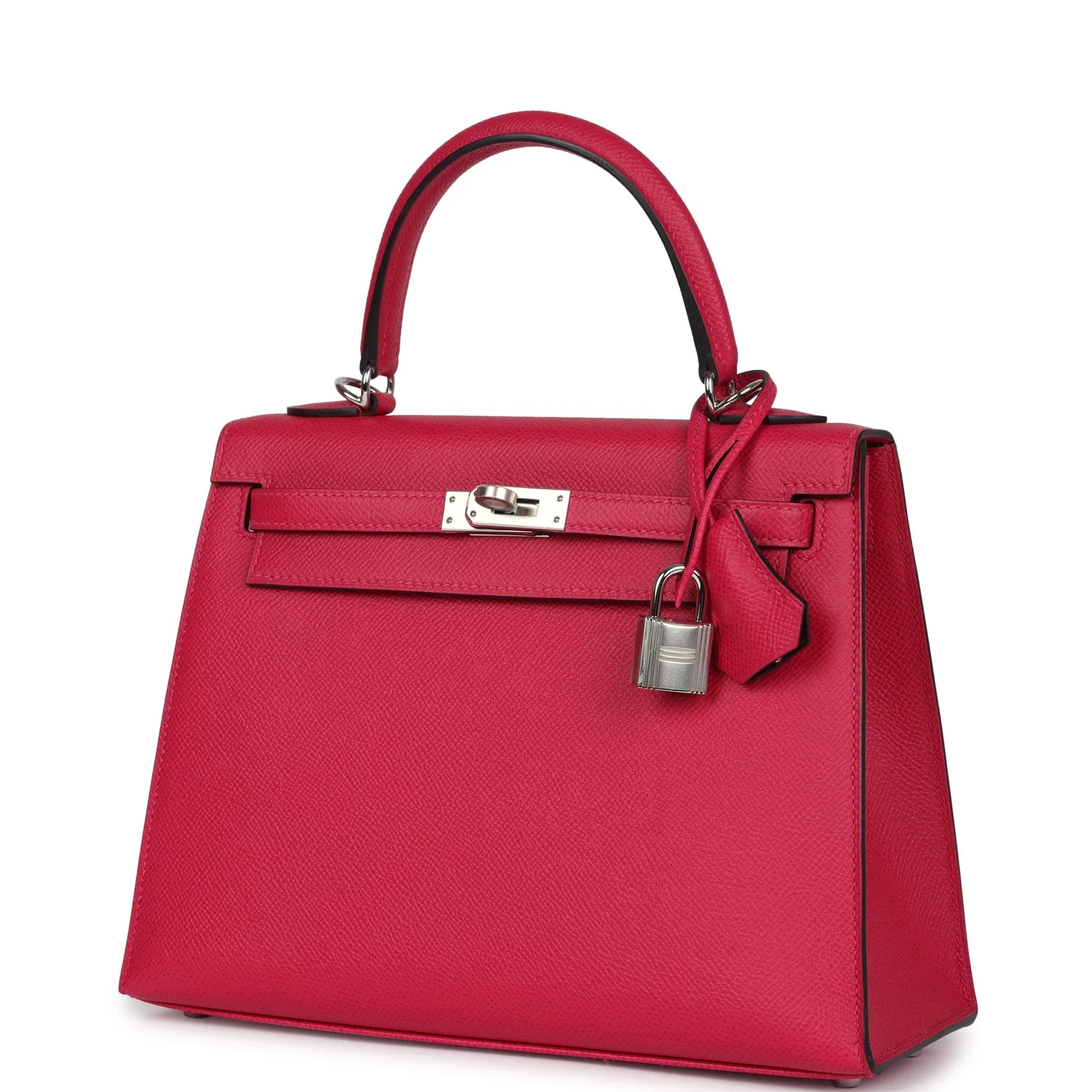 Replicate Hermes Kelly Sellier 25 Framboise Verso Epsom Palladium Hardware(1:1 replica)