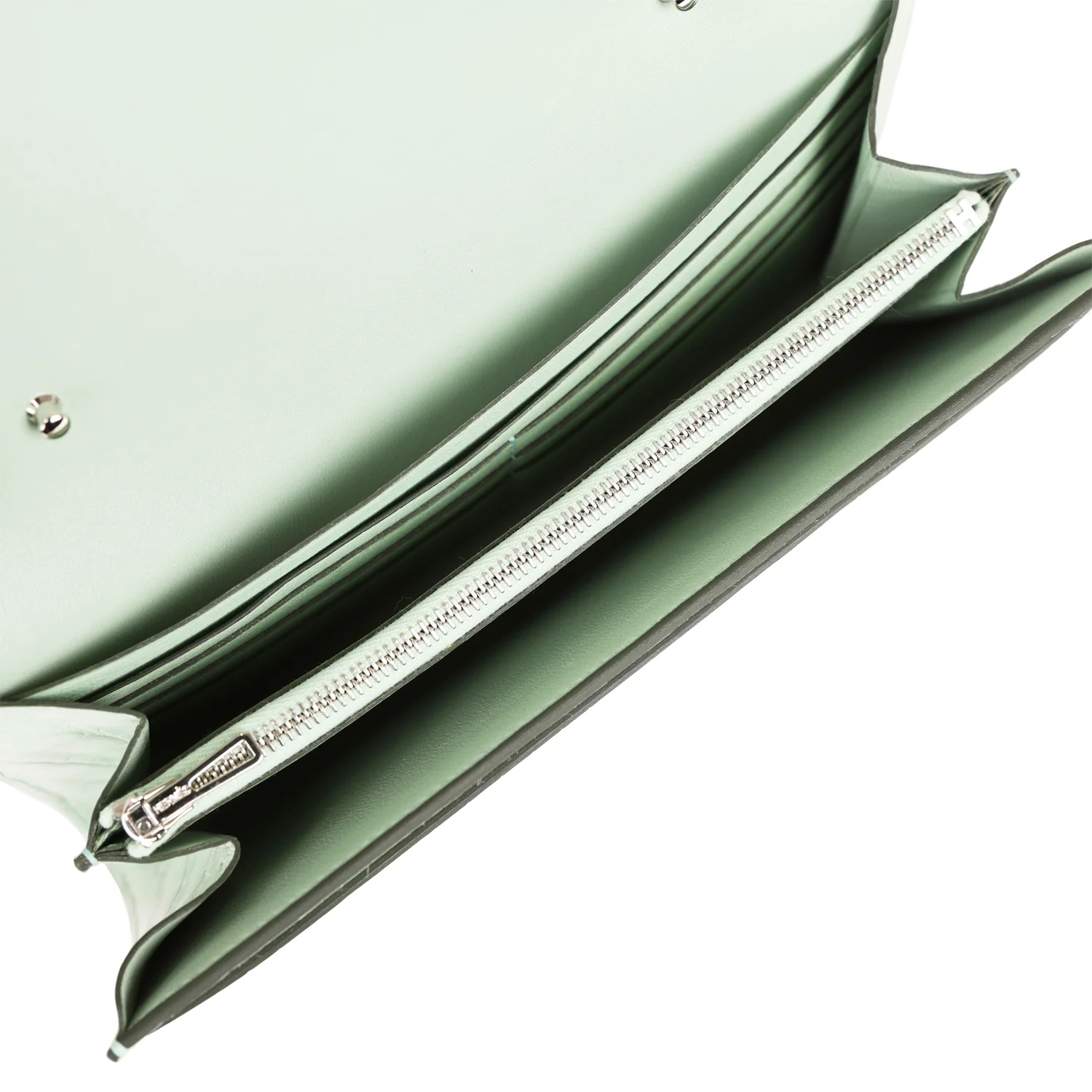 Replicate Hermes Constance Wallet To Go Vert D'eau Matte Alligator Palladium Hardware(1:1 replica)