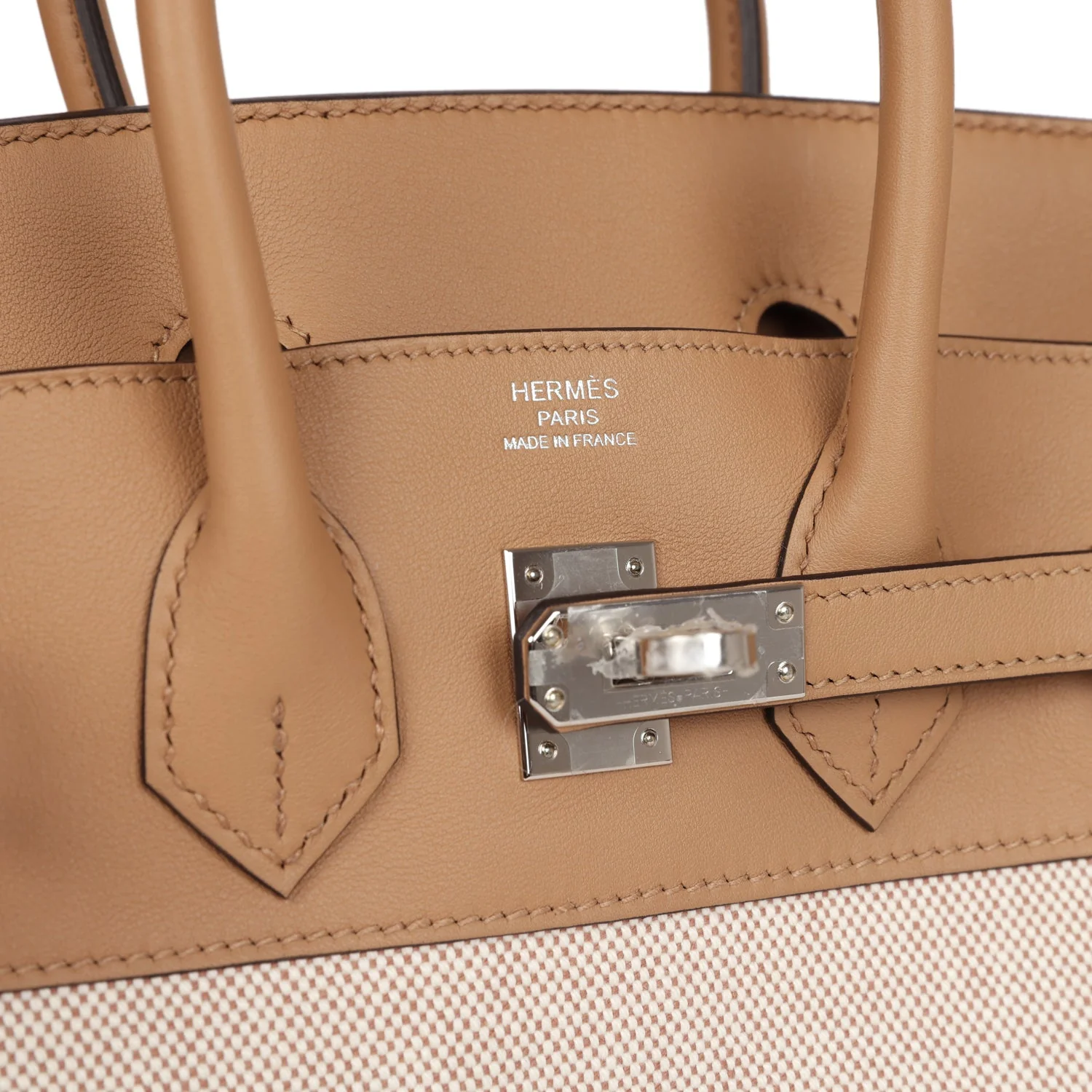 Replicate Hermes Birkin 25 Toile H and Chai Swift Palladium Hardware(1:1 replica)