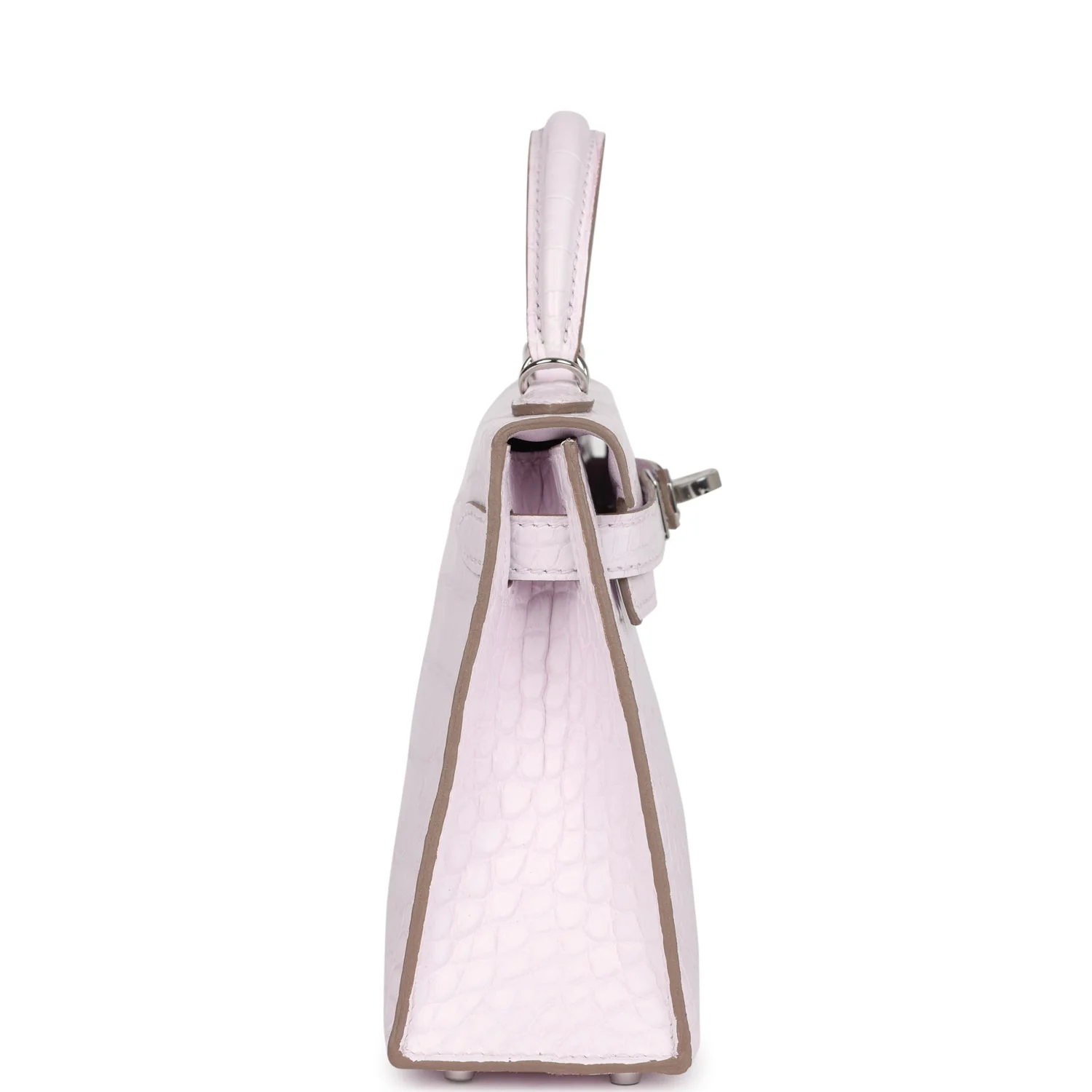 Replicate Hermes Kelly Sellier 20 Mauve Pale Boreal Satin Alligator Palladium Hardware(1:1 replica)