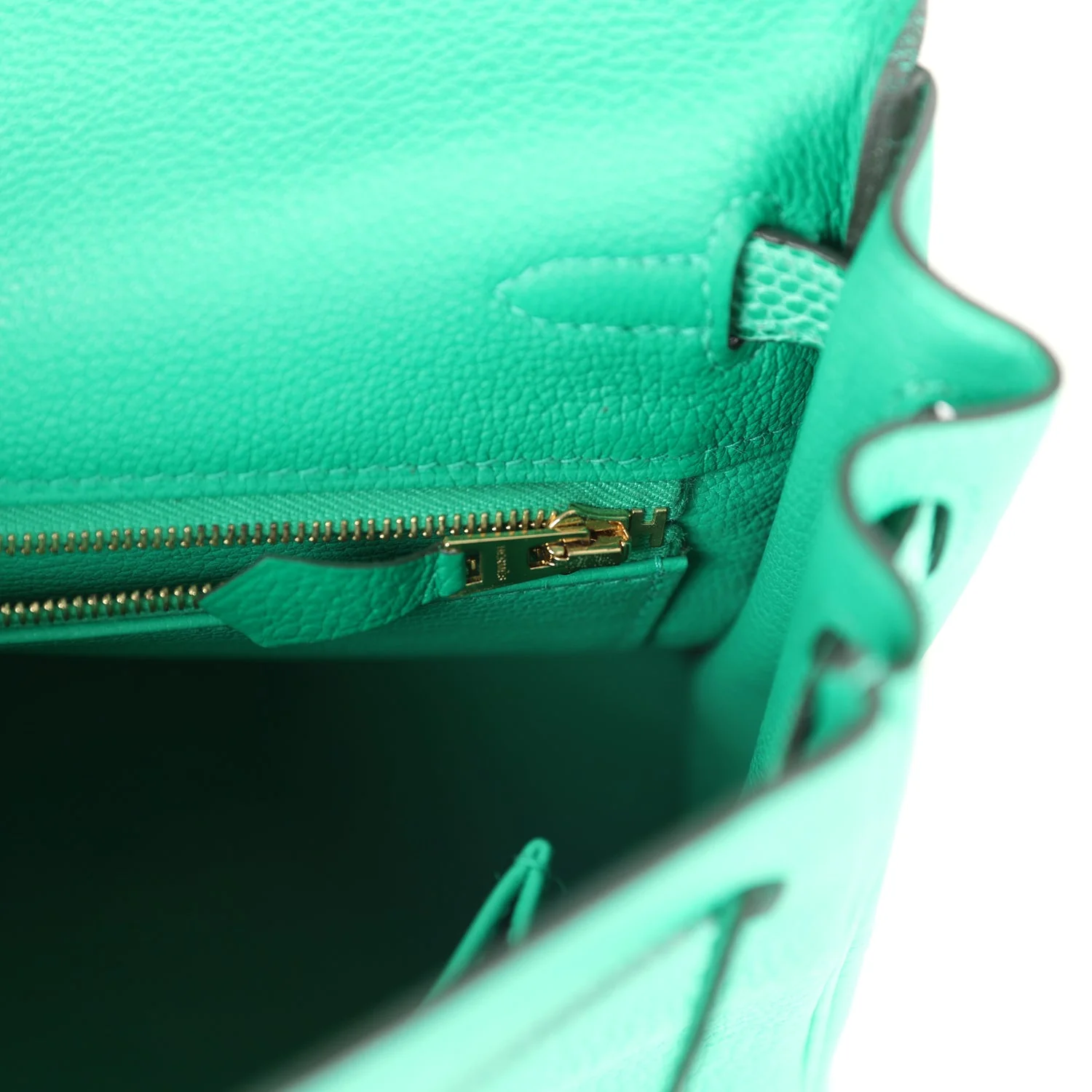 Replicate Hermes Kelly Retourne 25 Menthe Togo and Varanus Niloticus Lizard Touch Permabrass Hardware(1:1 replica)
