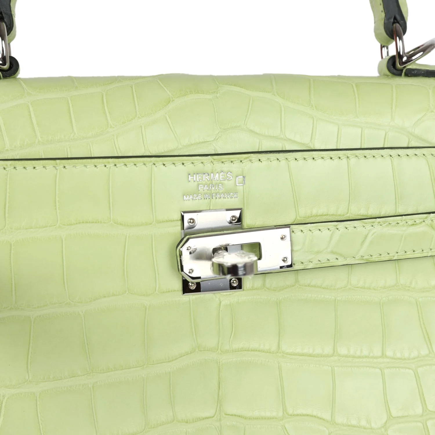 Replicate Hermes Kelly Retourne 25 Jaune Bourgeon Matte Alligator Palladium Hardware(1:1 replica)
