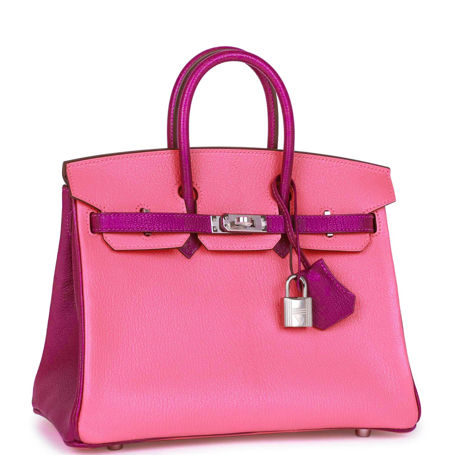 Replicate Hermes Special Order (HSS) Birkin 25 Rose Lipstick and Anemone Chèvre Palladium Hardware(1:1 replica)