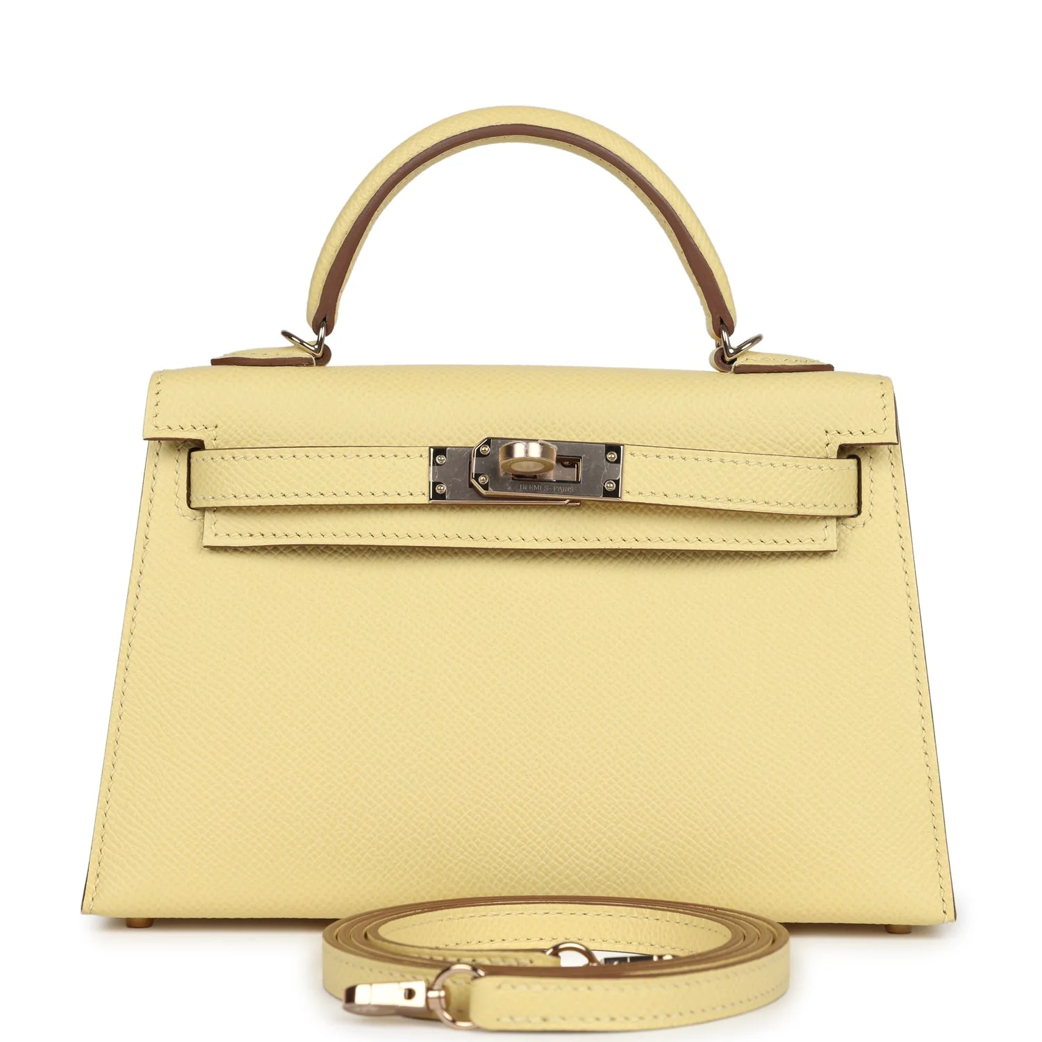 Replicate Hermes Special Order (HSS) Kelly Sellier 20 Jaune Poussin Verso Epsom Permabrass Hardware(1:1 replica)