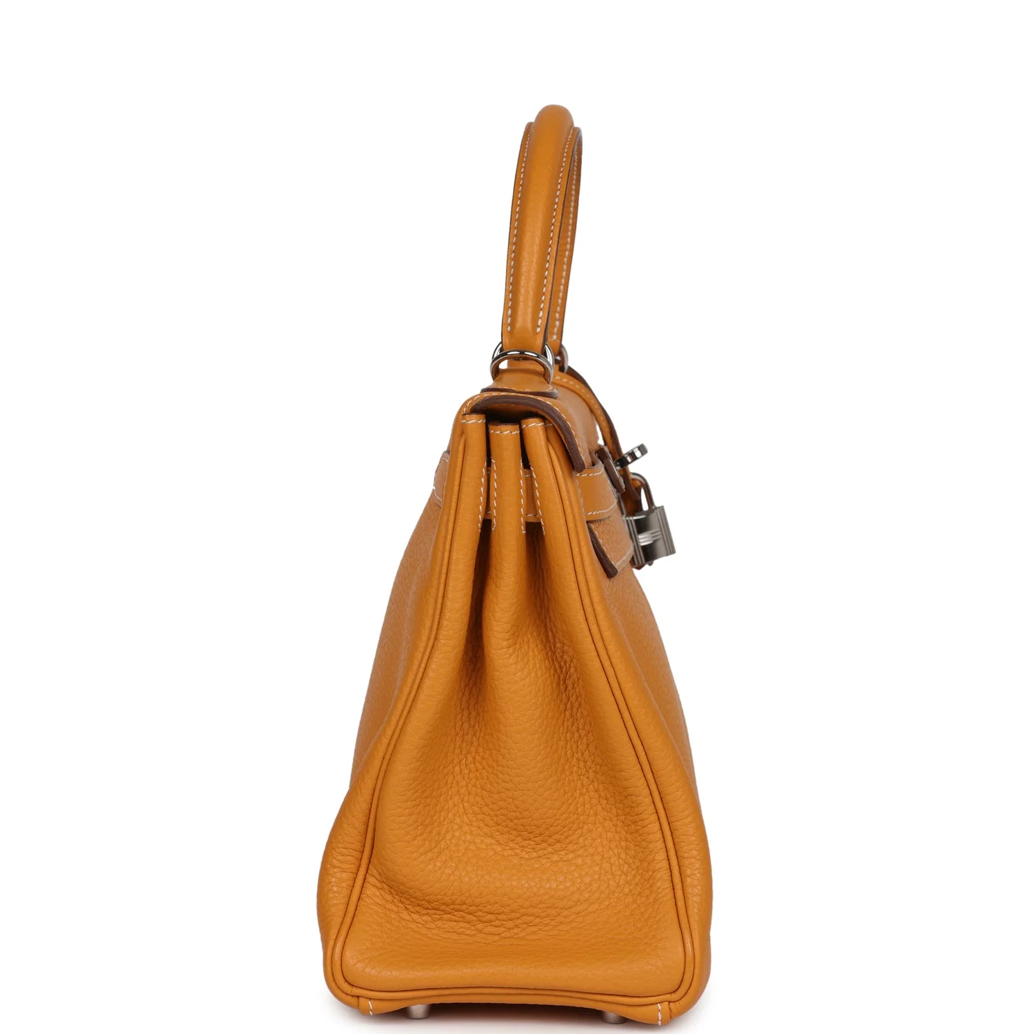 Replicate Hermes Kelly Retourne 28 Moutarde Clemence Palladium Hardware(1:1 replica)