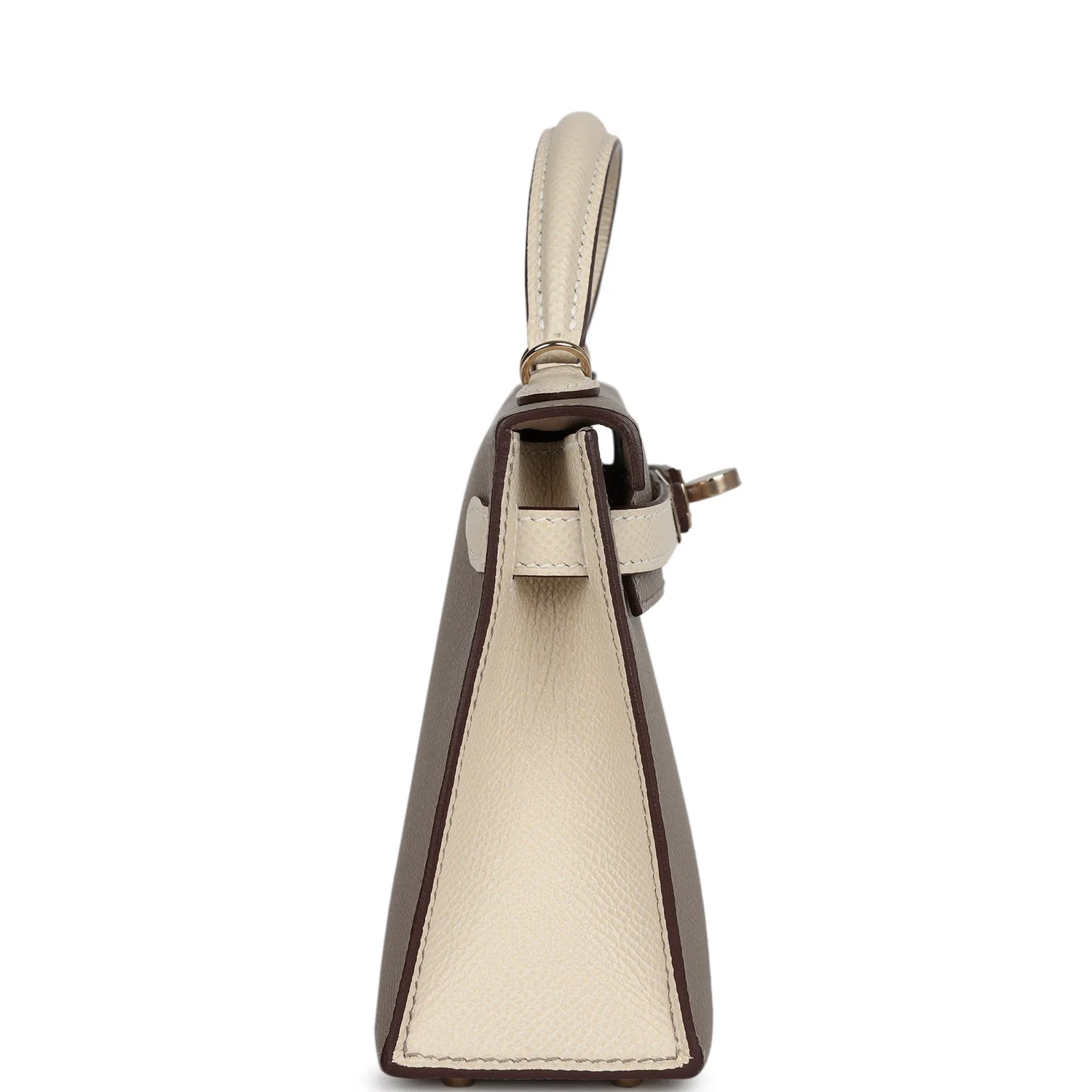 Replicate Hermes Special Order (HSS) Kelly Sellier 20 Craie and Gris Asphalte Epsom Permabrass Hardware(1:1 replica)
