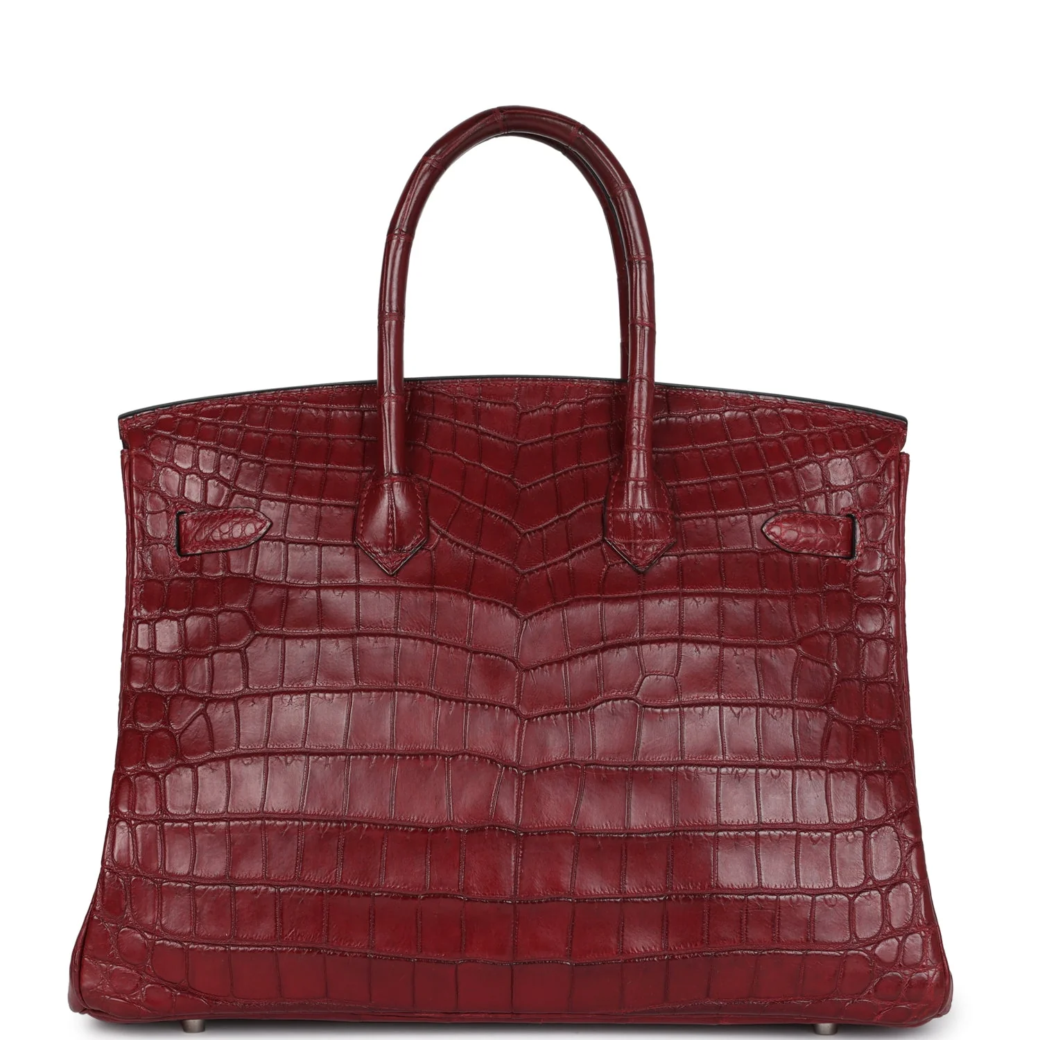 Replicate Vintage Hermes Travel Birkin 35 Rouge H Niloticus Crocodile Brushed Palladium Hardware(1:1 replica)