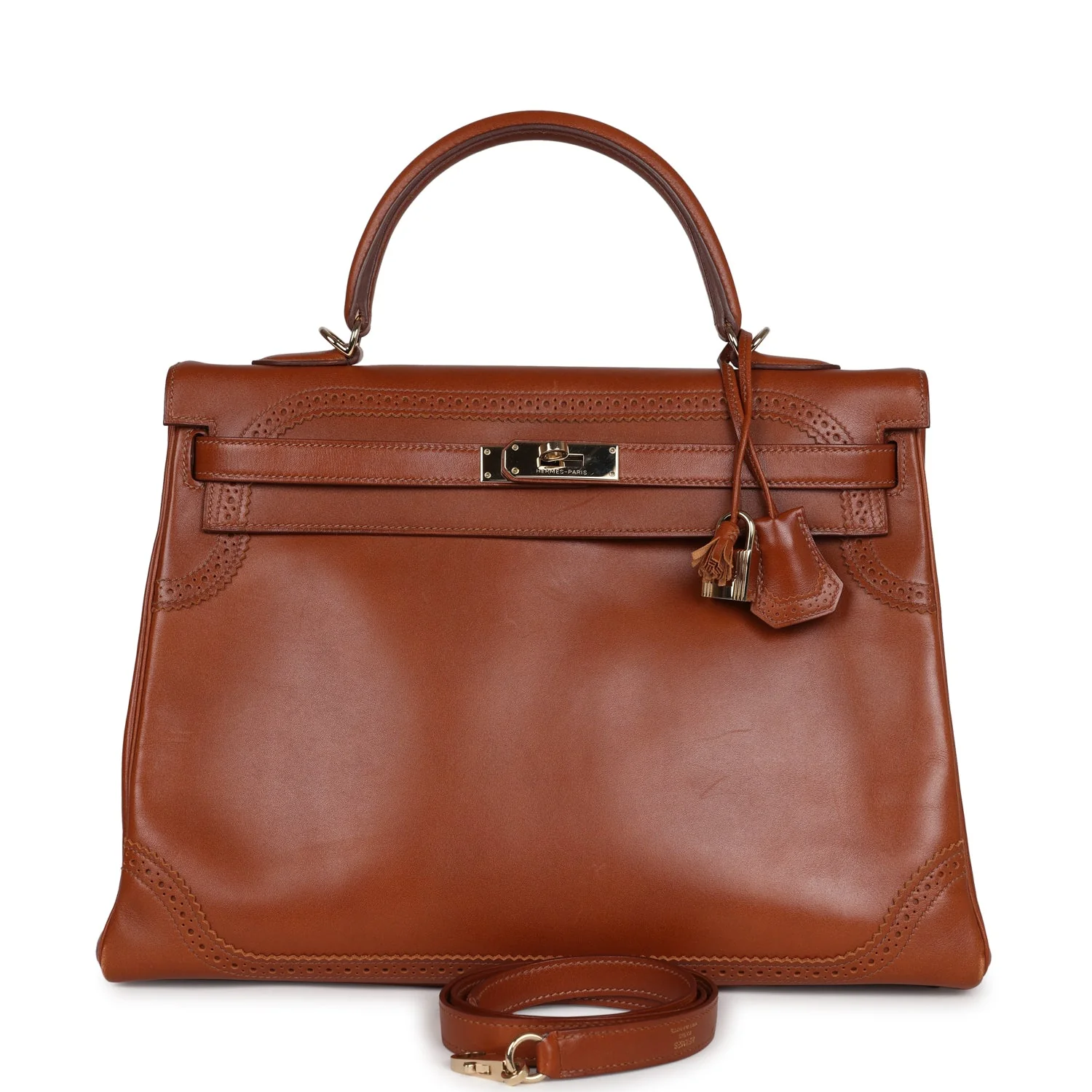 Replicate Hermes Ghillies Kelly Retourne 35 Fauve Tadelakt Permabrass Hardware(1:1 replica)