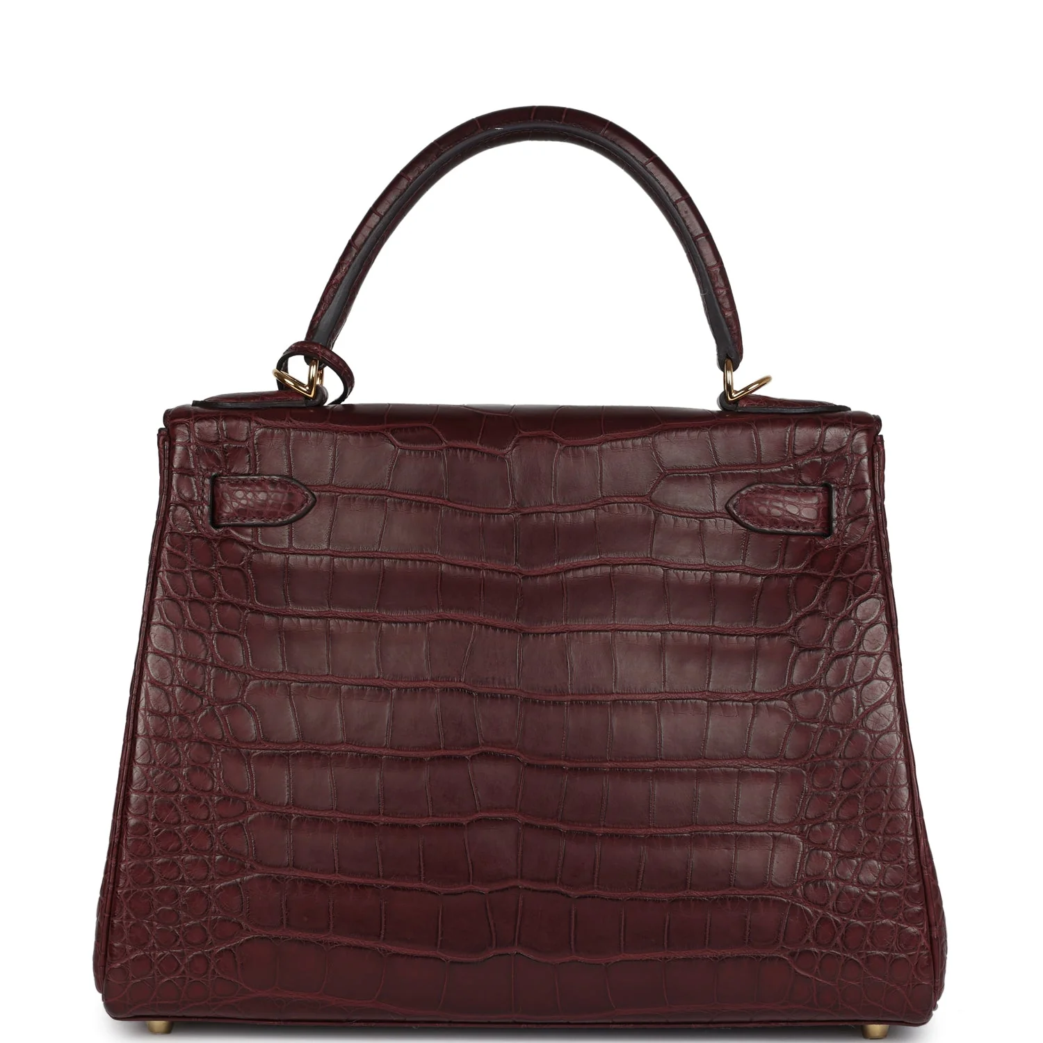 Replicate Hermes Kelly Retourne 28 Bordeaux Matte Alligator Gold Hardware(1:1 replica)