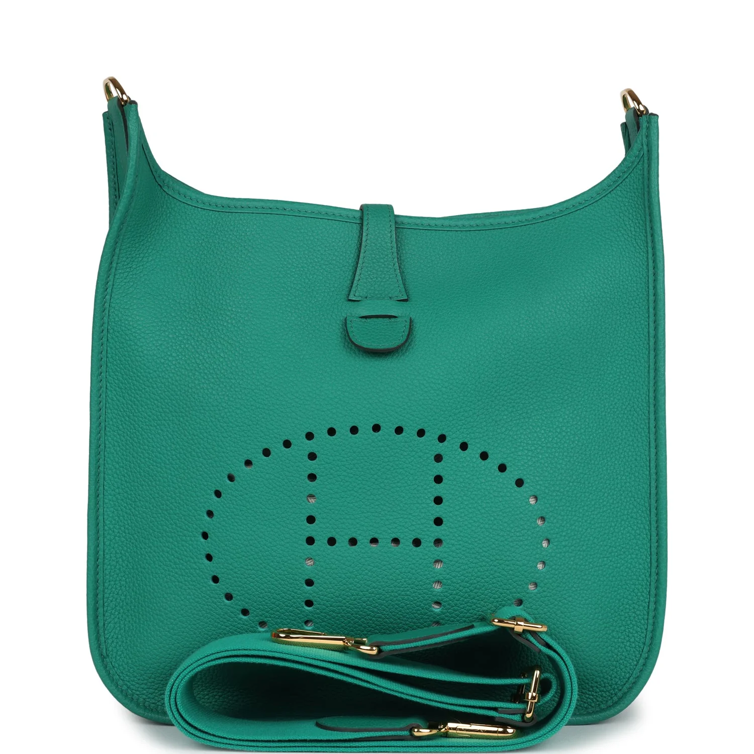 Replicate Hermes Evelyne III PM Vert Jade Clemence Gold Hardware(1:1 replica)