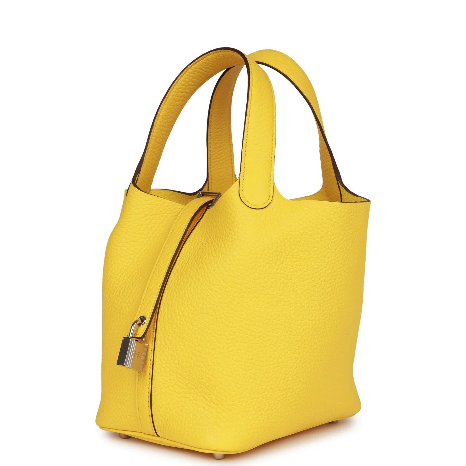 Replicate Hermes Picotin Lock 18 Jaune de Naples Clemence Palladium Hardware(1:1 replica)