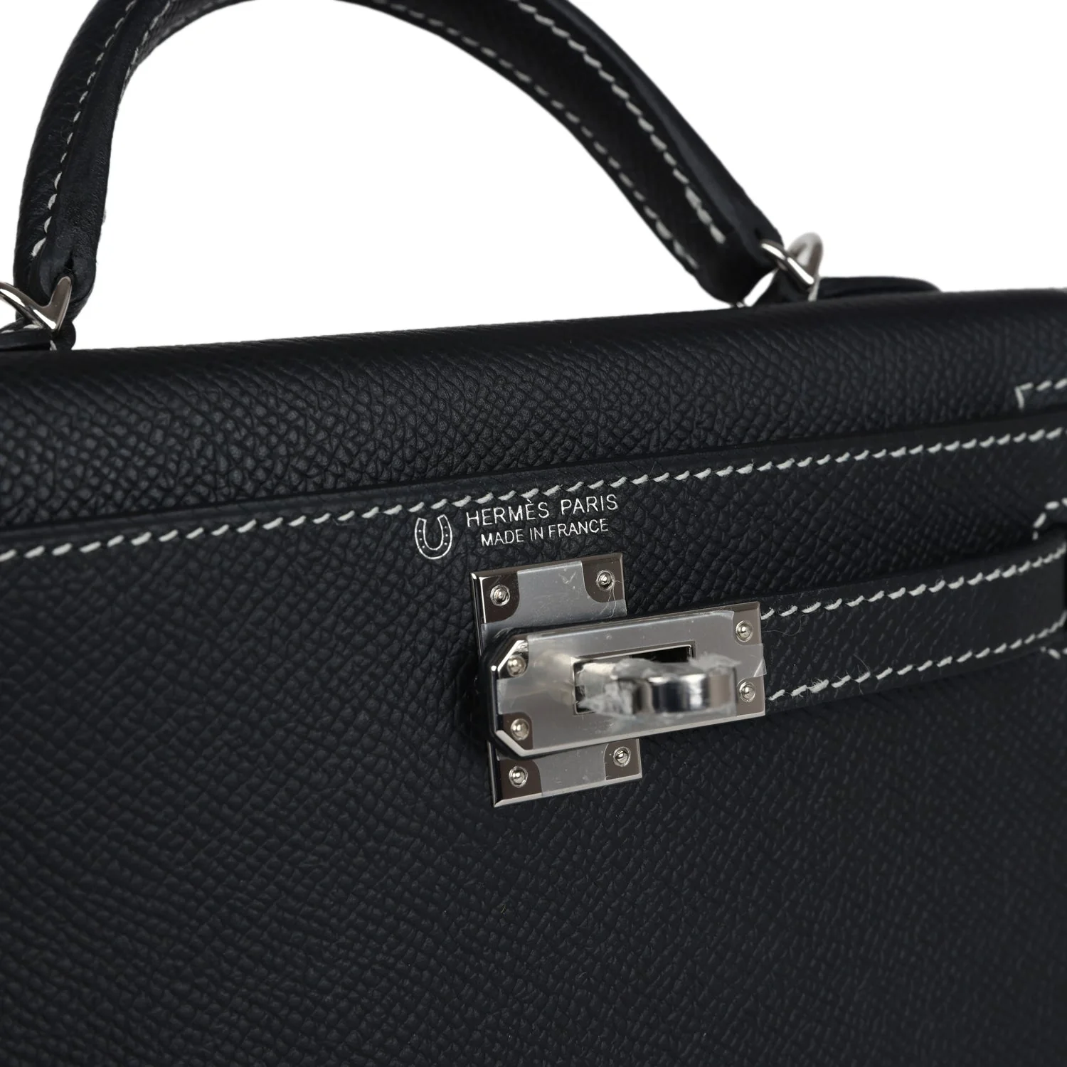 Replicate Hermes Special Order (HSS) Kelly Sellier 20 Black Verso Epsom Palladium Hardware(1:1 replica)