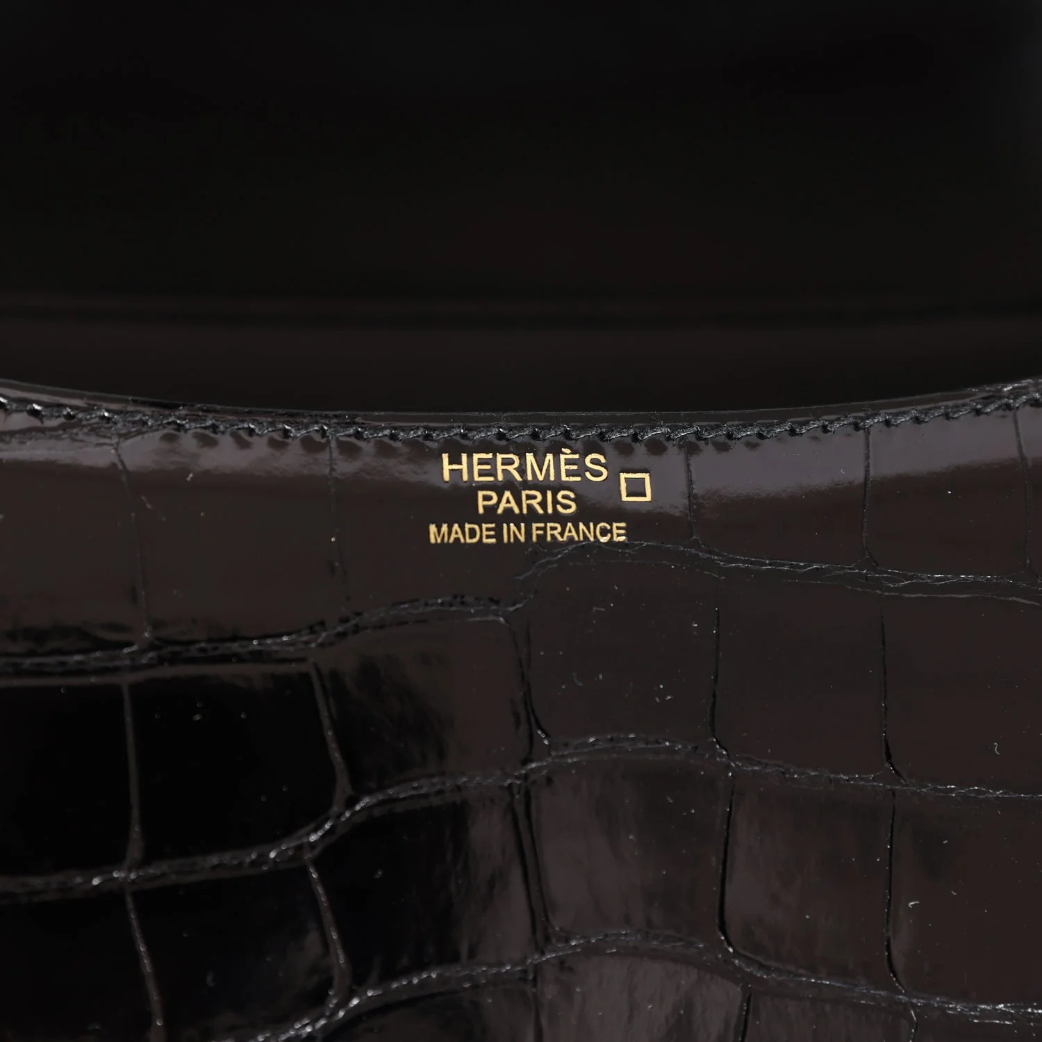 Replicate Hermes Constance 24 Black Shiny Alligator Rose Gold Hardware(1:1 replica)