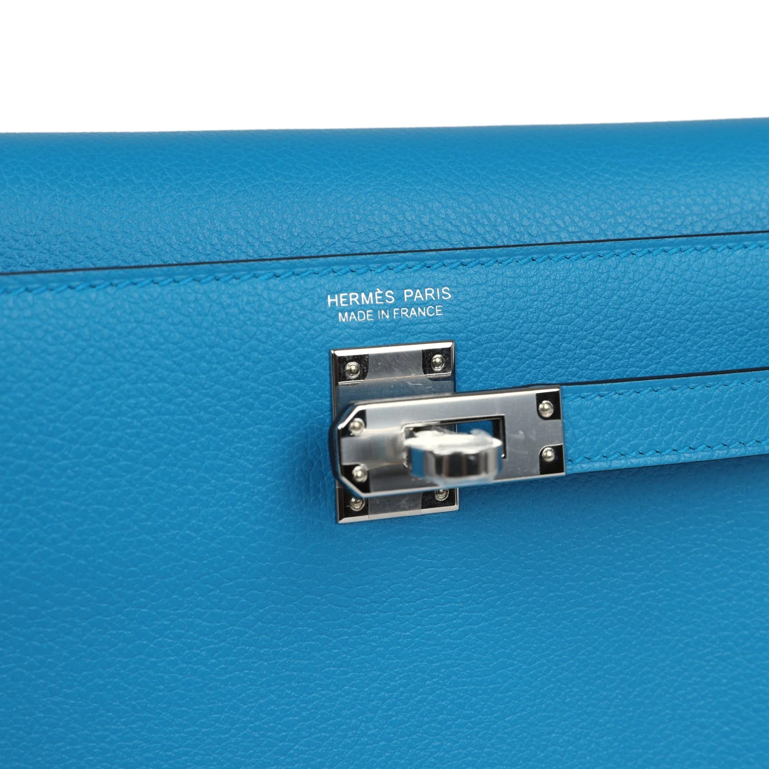 Replicate Hermes Kelly Danse Bleu Zanzibar Evercolor Palladium Hardware(1:1 replica)