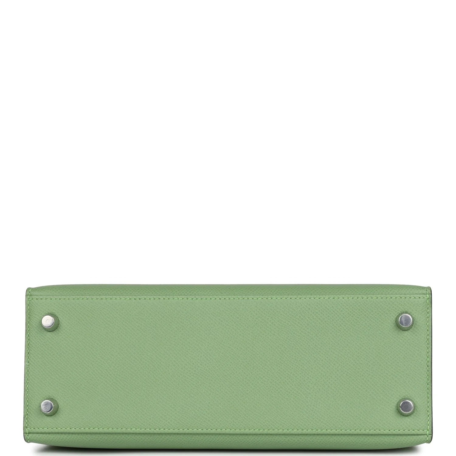 Replicate Hermes Special Order (HSS) Kelly Sellier 25 Vert Criquet Verso Epsom Palladium Hardware(1:1 replica)