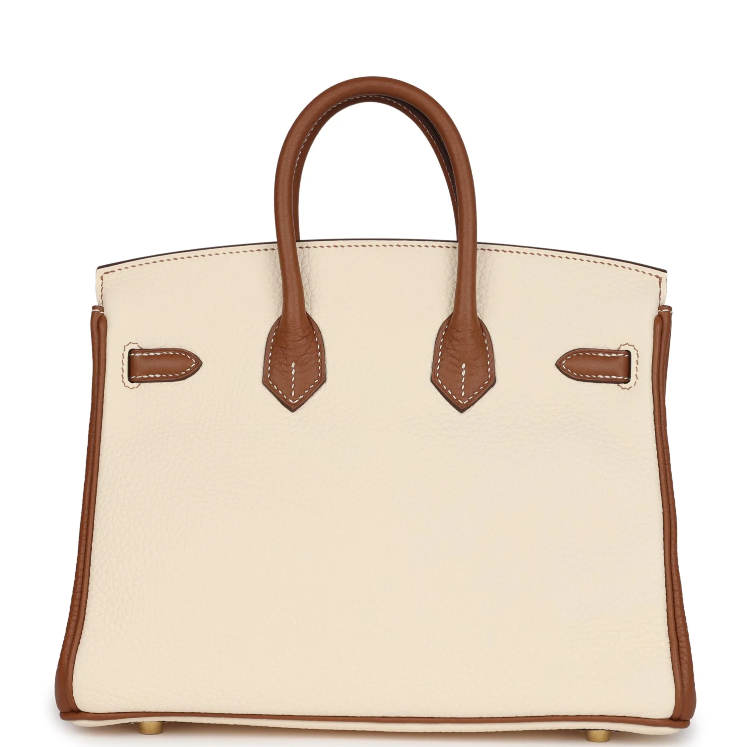 Replicate Hermes Special Order (HSS) Birkin 25 Nata and Gold Clemence Brushed Gold Hardware(1:1 replica)