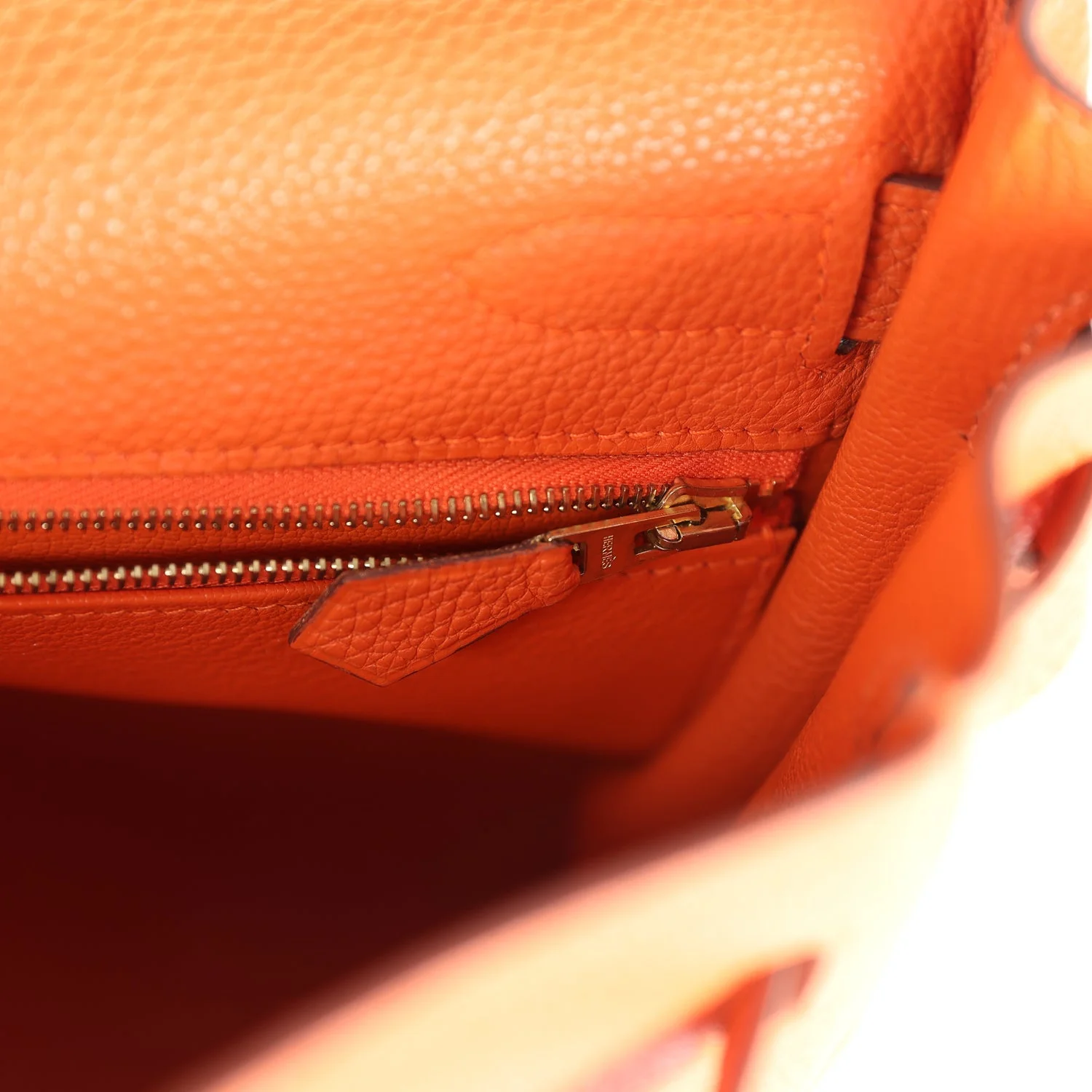 Replicate Vintage Hermes Kelly Retourne 32 Orange Togo Gold Hardware(1:1 replica)