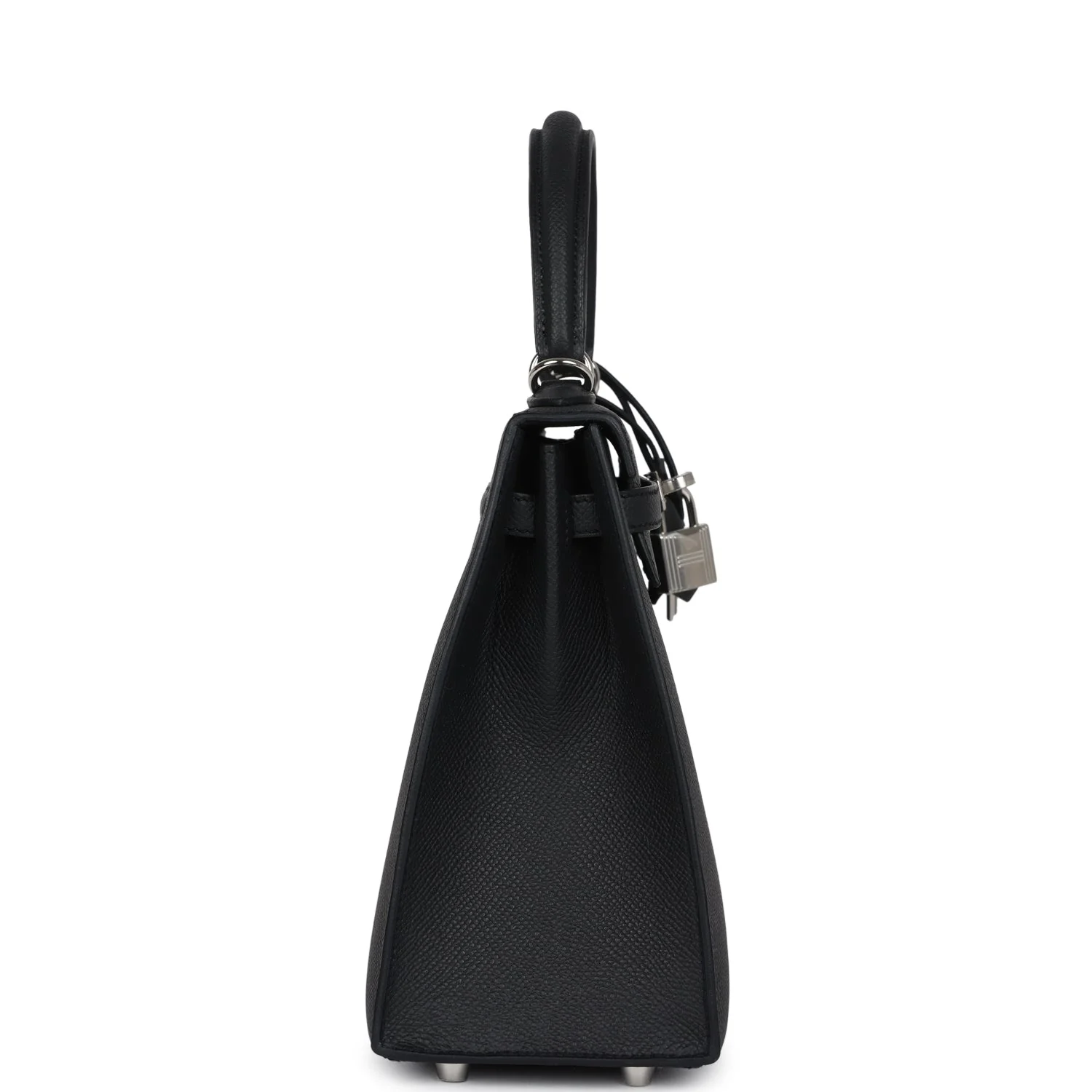 Replicate Hermes Kelly Sellier 25 Black Epsom Palladium Hardware(1:1 replica)