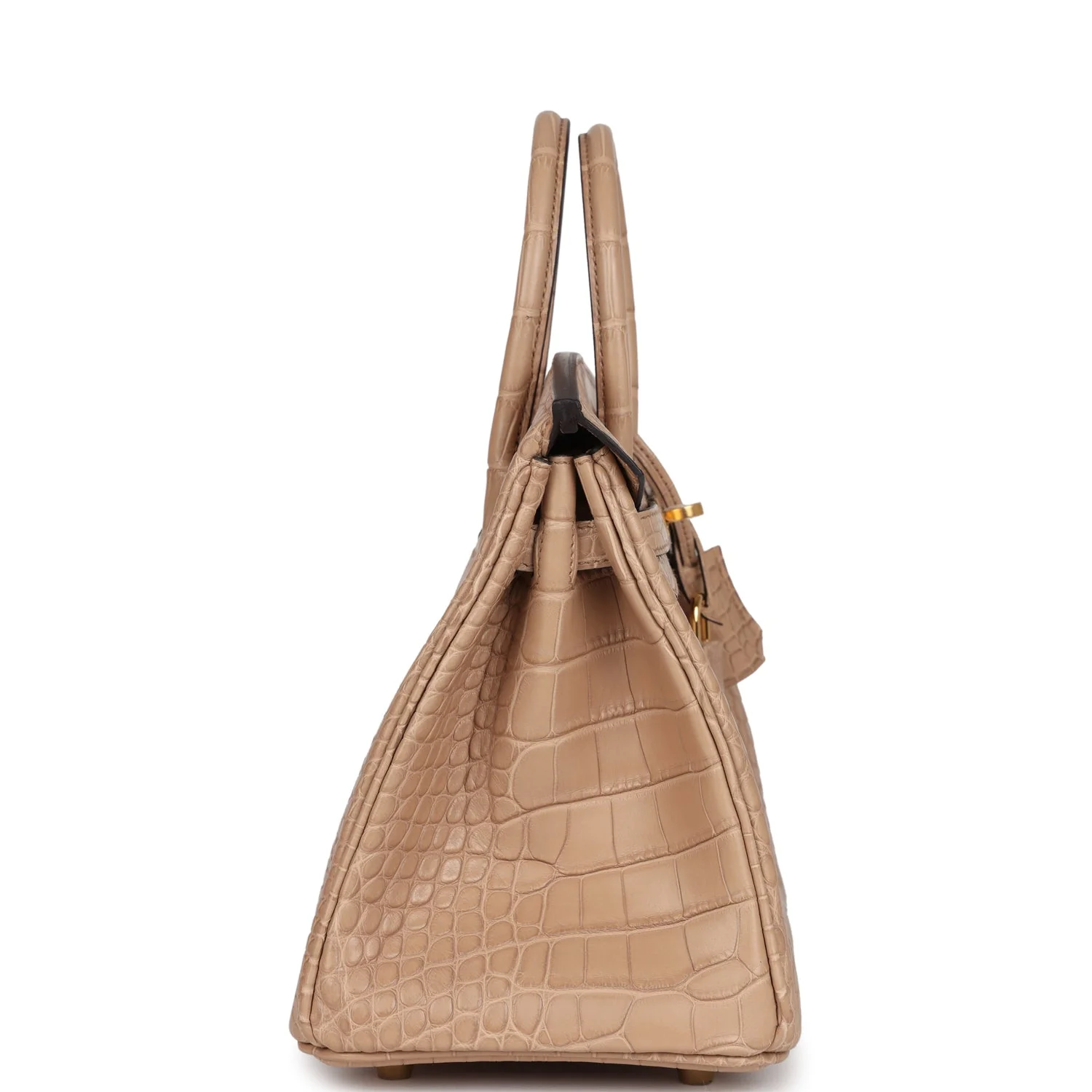 Replicate Hermes Birkin 25 Chai Matte Alligator Gold Hardware(1:1 replica)