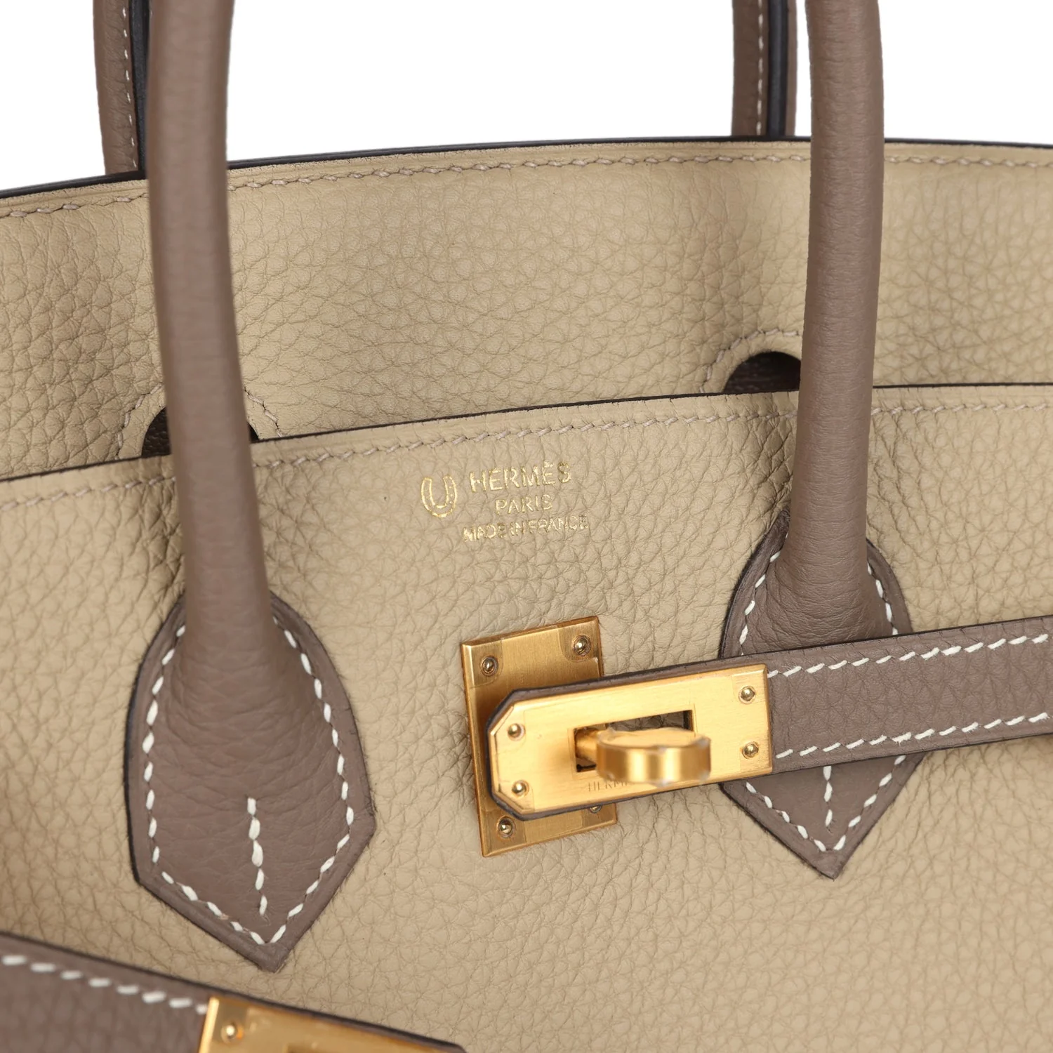Replicate Hermes Special Order (HSS) Birkin 25 Etoupe and Trench Togo Brushed Gold Hardware(1:1 replica)