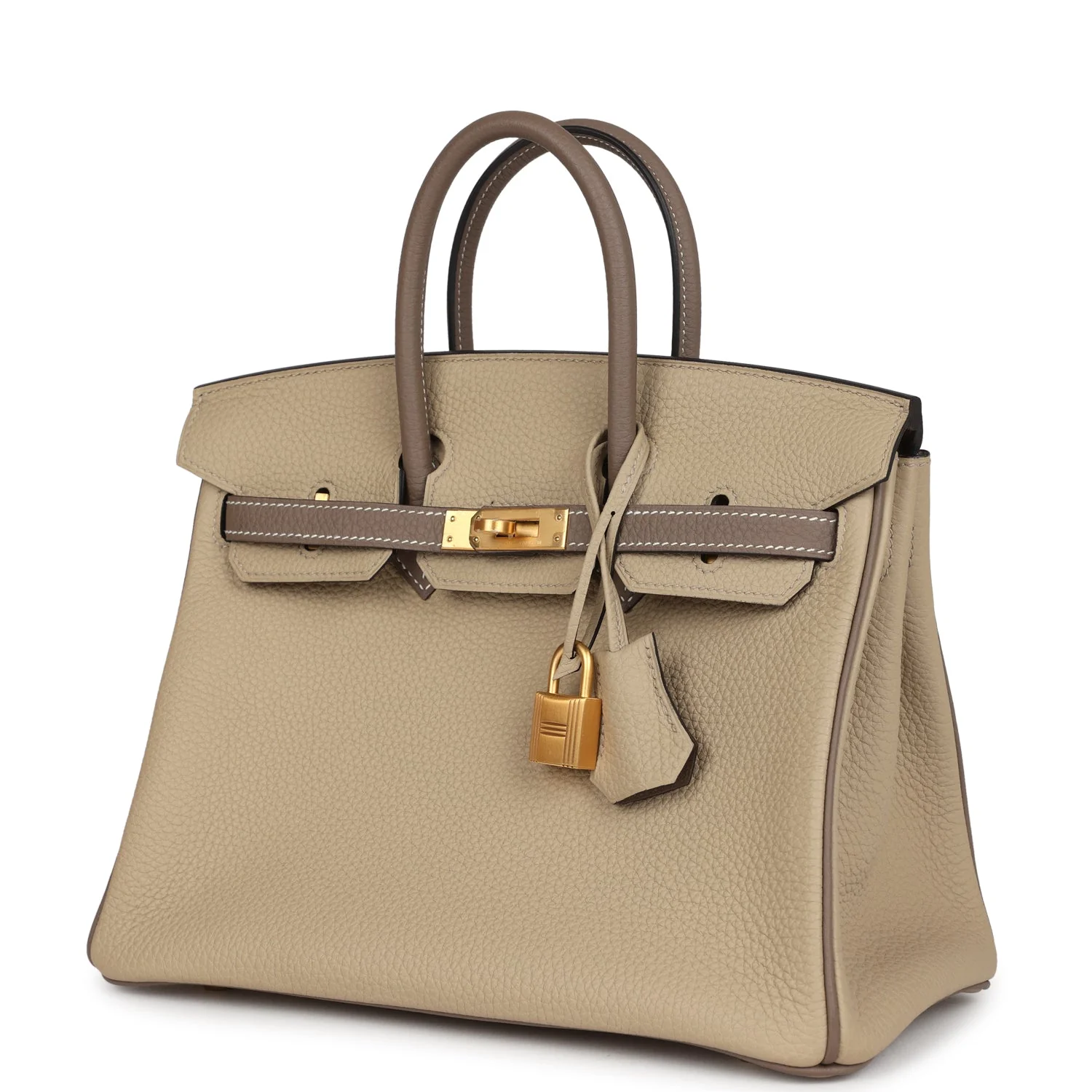 Replicate Hermes Special Order (HSS) Birkin 25 Etoupe and Trench Togo Brushed Gold Hardware(1:1 replica)