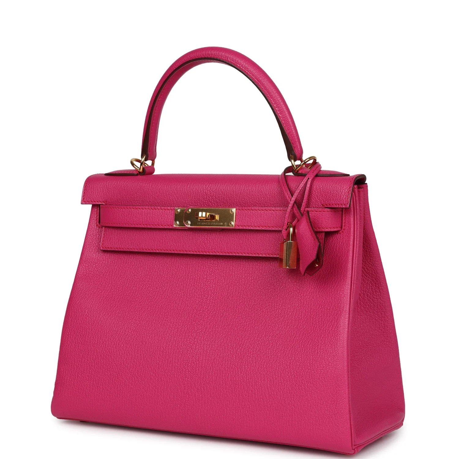 Replicate Hermes Kelly Retourne 28 Rose Shocking Chevre Gold Hardware(1:1 replica)