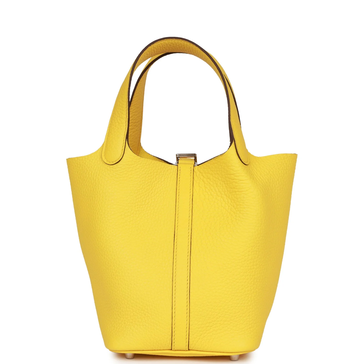 Replicate Hermes Picotin Lock 18 Jaune de Naples Clemence Palladium Hardware(1:1 replica)