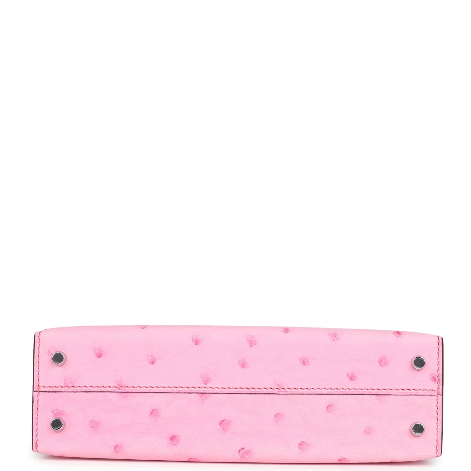 Replicate Hermes Kelly Sellier 20 Bubblegum Ostrich Palladium Hardware(1:1 replica)