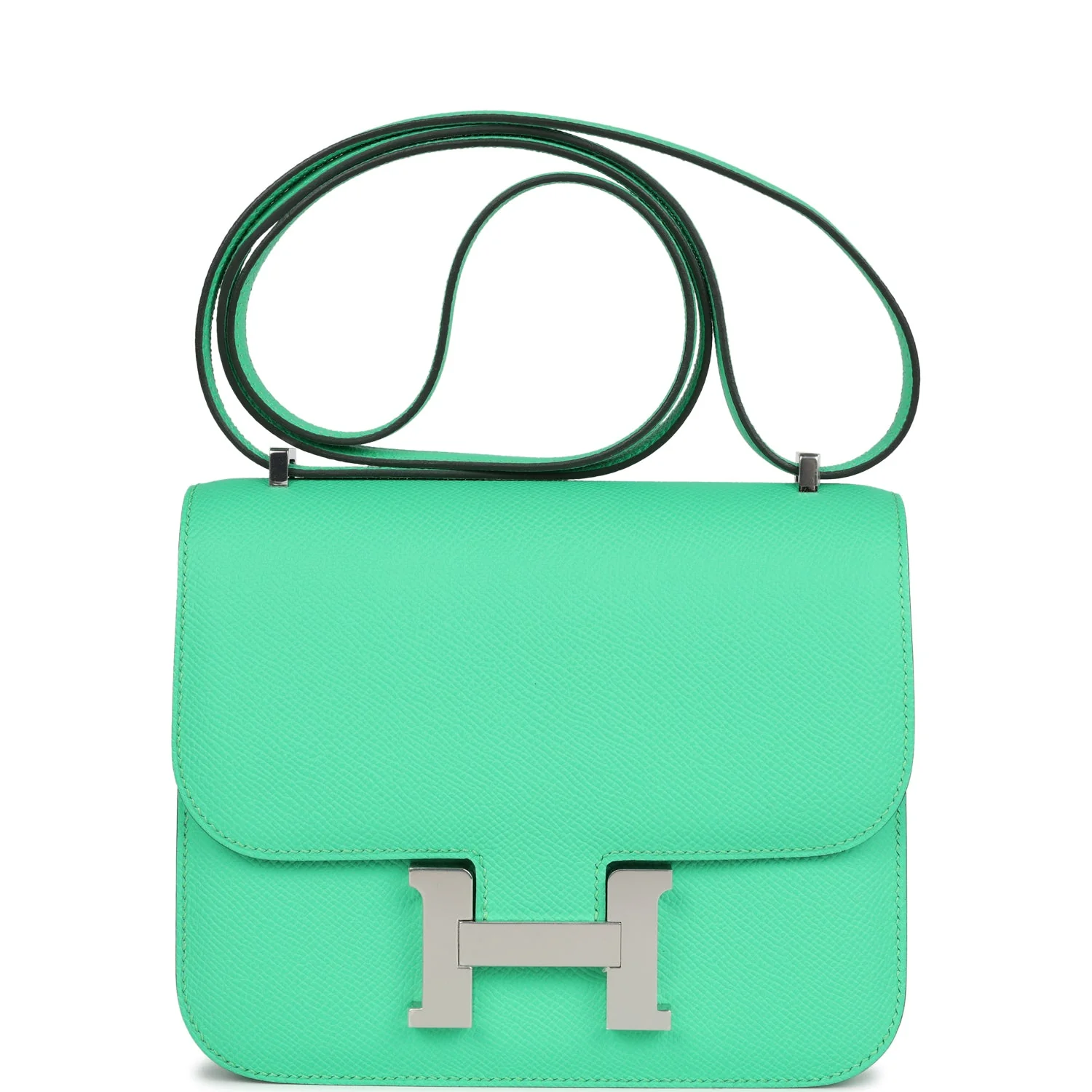 Replicate Hermes Constance 18 Vert Comics Epsom Palladium Hardware(1:1 replica)