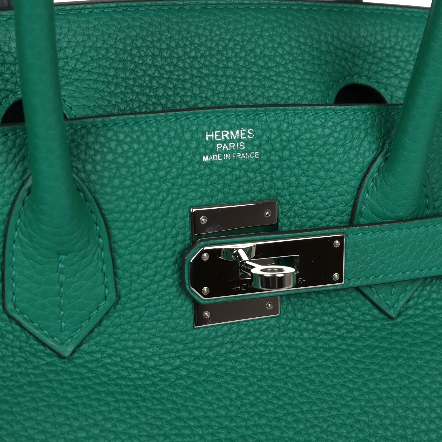 Replicate Hermes Birkin 30 Vert Vertigo Verso Clemence Palladium Hardware(1:1 replica)