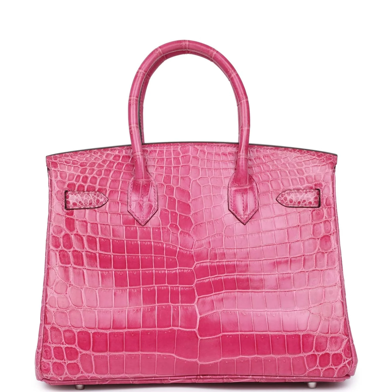 Replicate Hermes Birkin 30 Fuschia Shiny Niloticus Crocodile Palladium Hardware(1:1 replica)